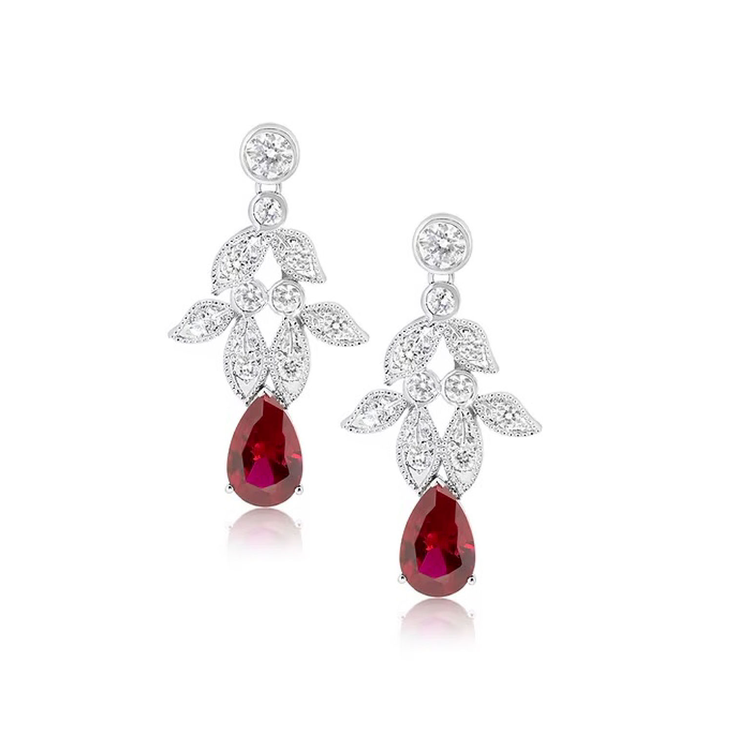 Lab-grown ruby 18K Earrings 9.2ctw