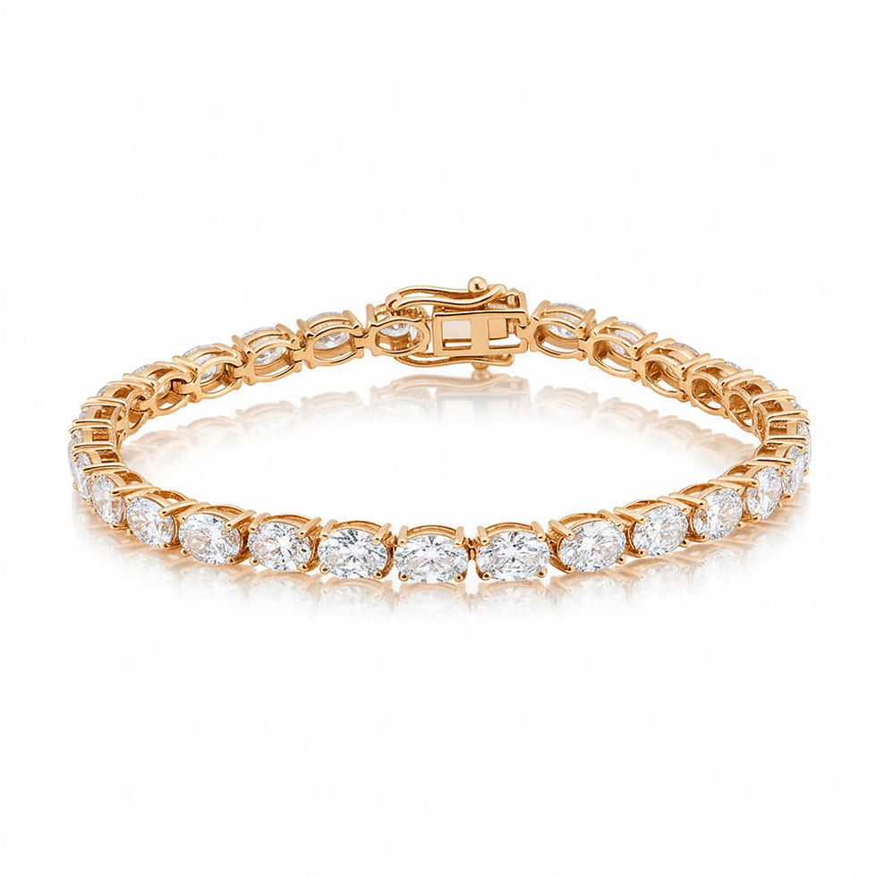 縮圖：橢圓形培育鑽石網球手鏈(共10.2克拉）