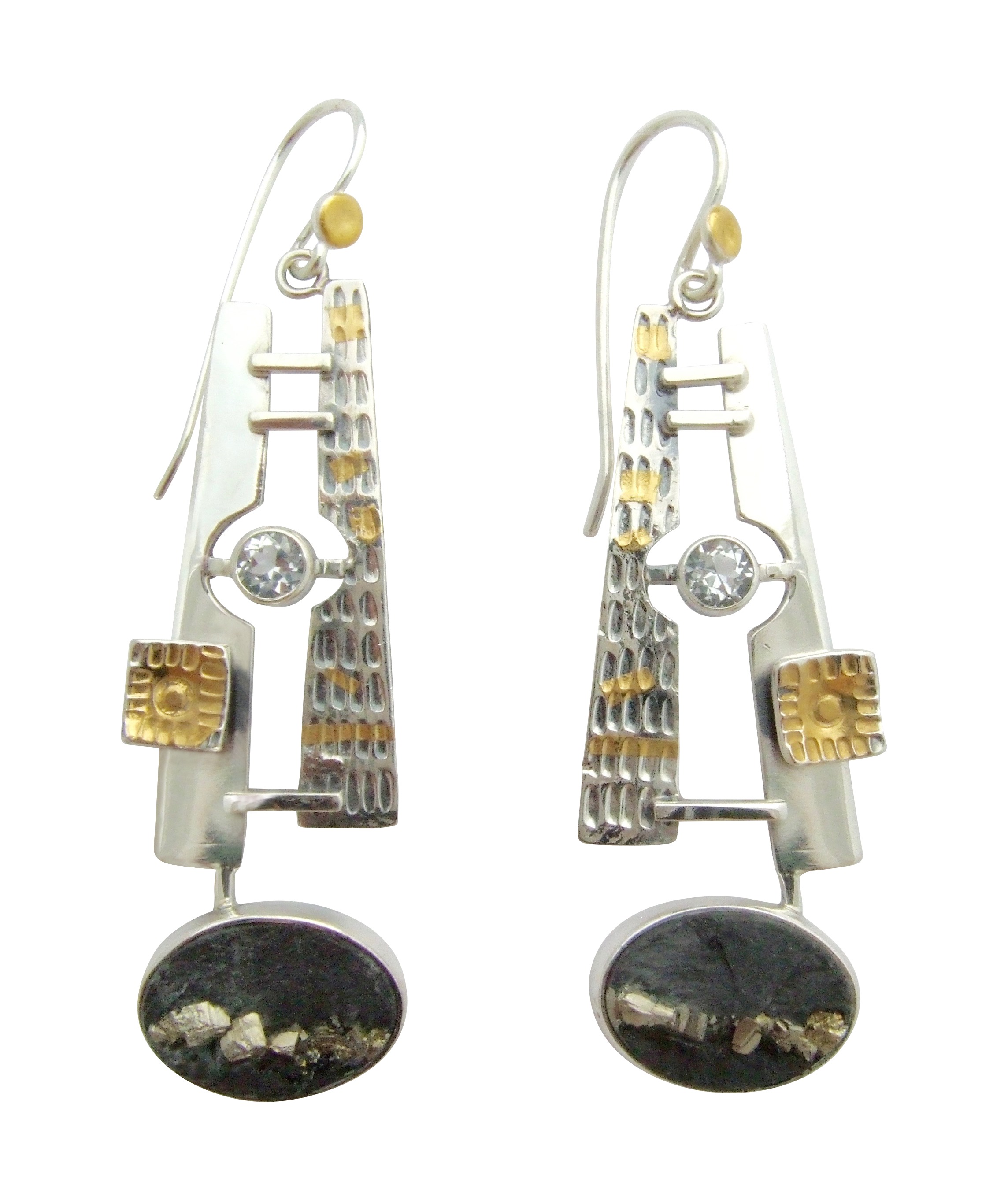 Pyrite & Slate Earrings