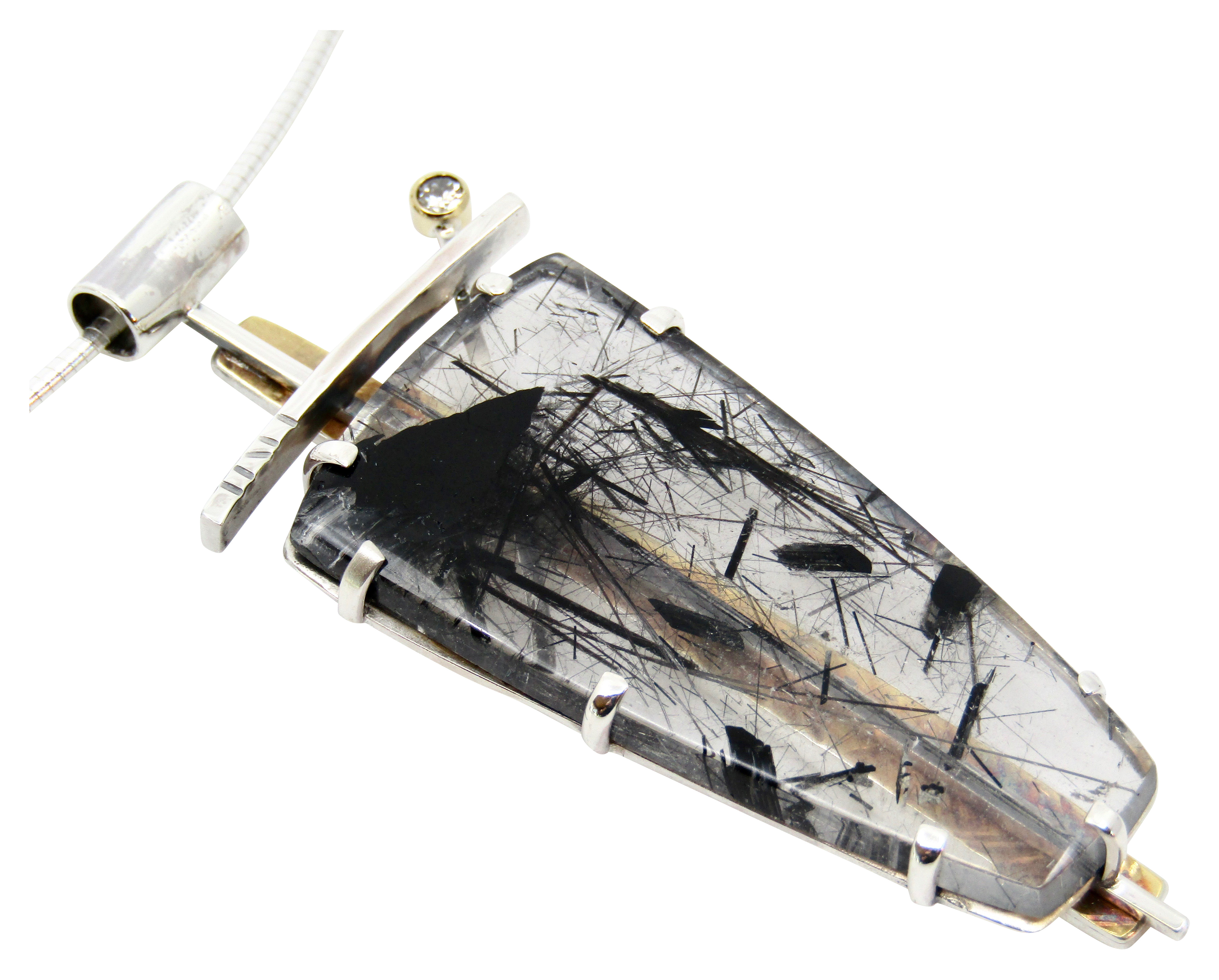 Black Tourmaline/Quartz Pendant