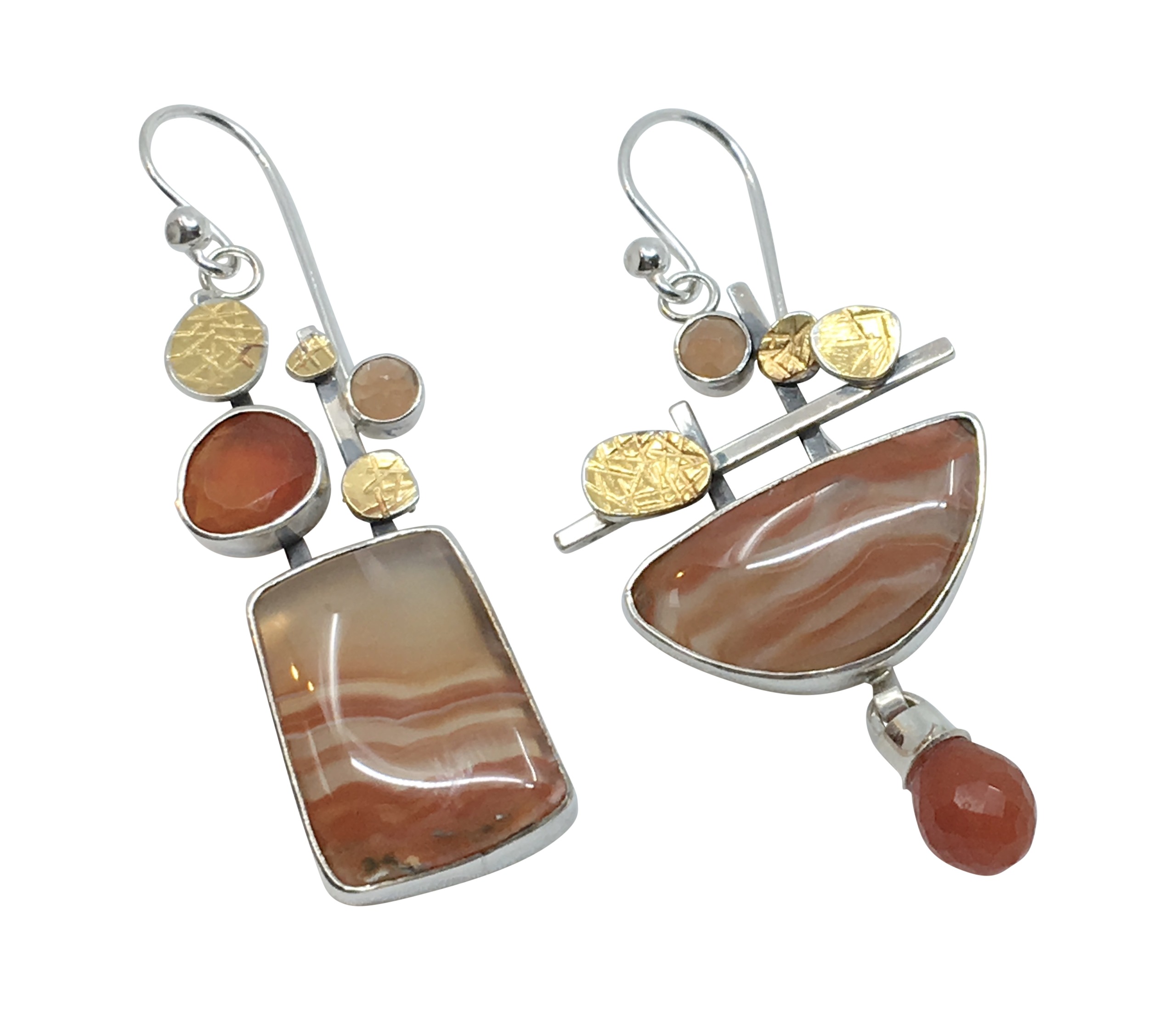 Banded Agate & Carnelian Earrings