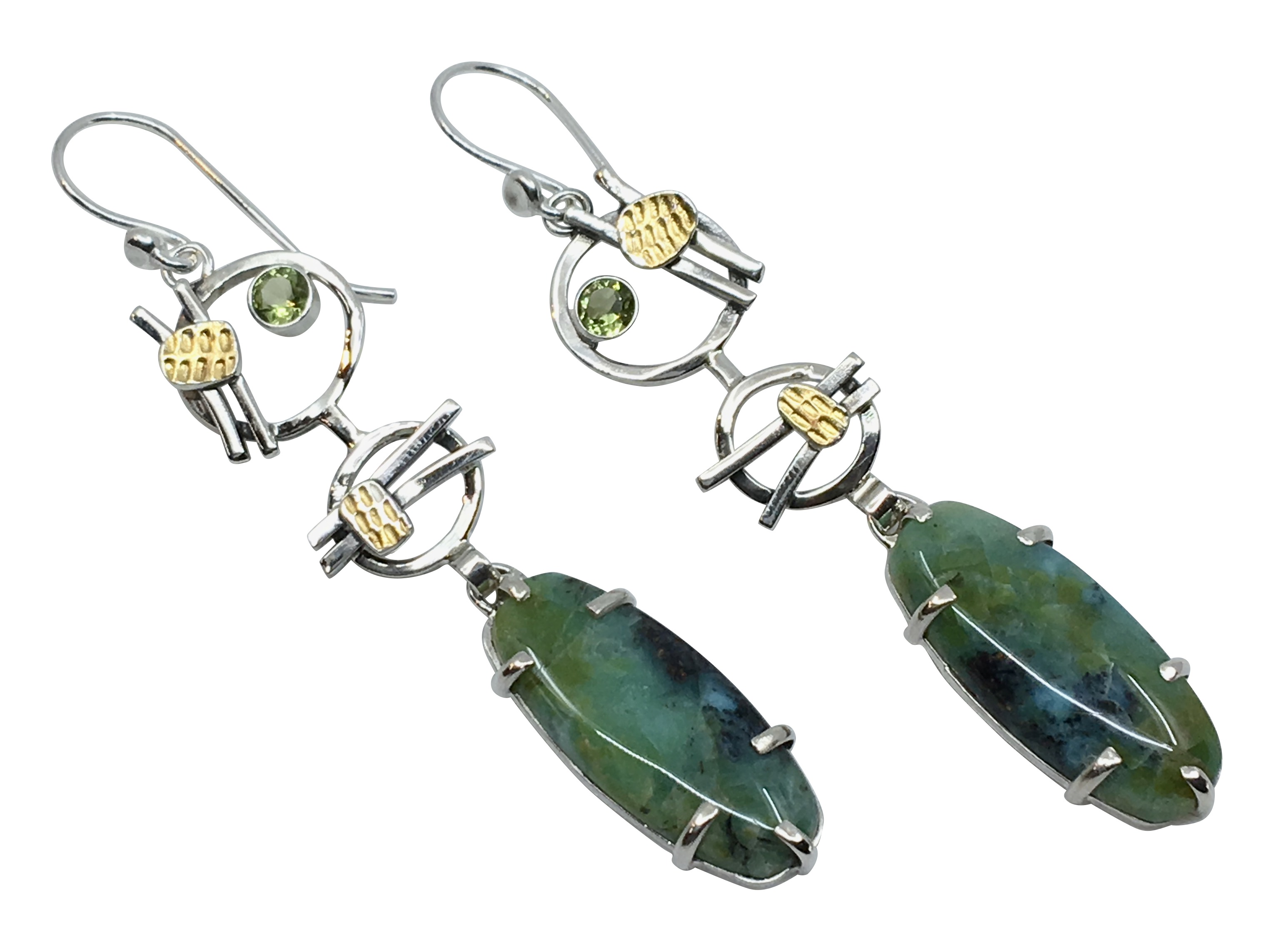 Opalwood / Peridot Earrings