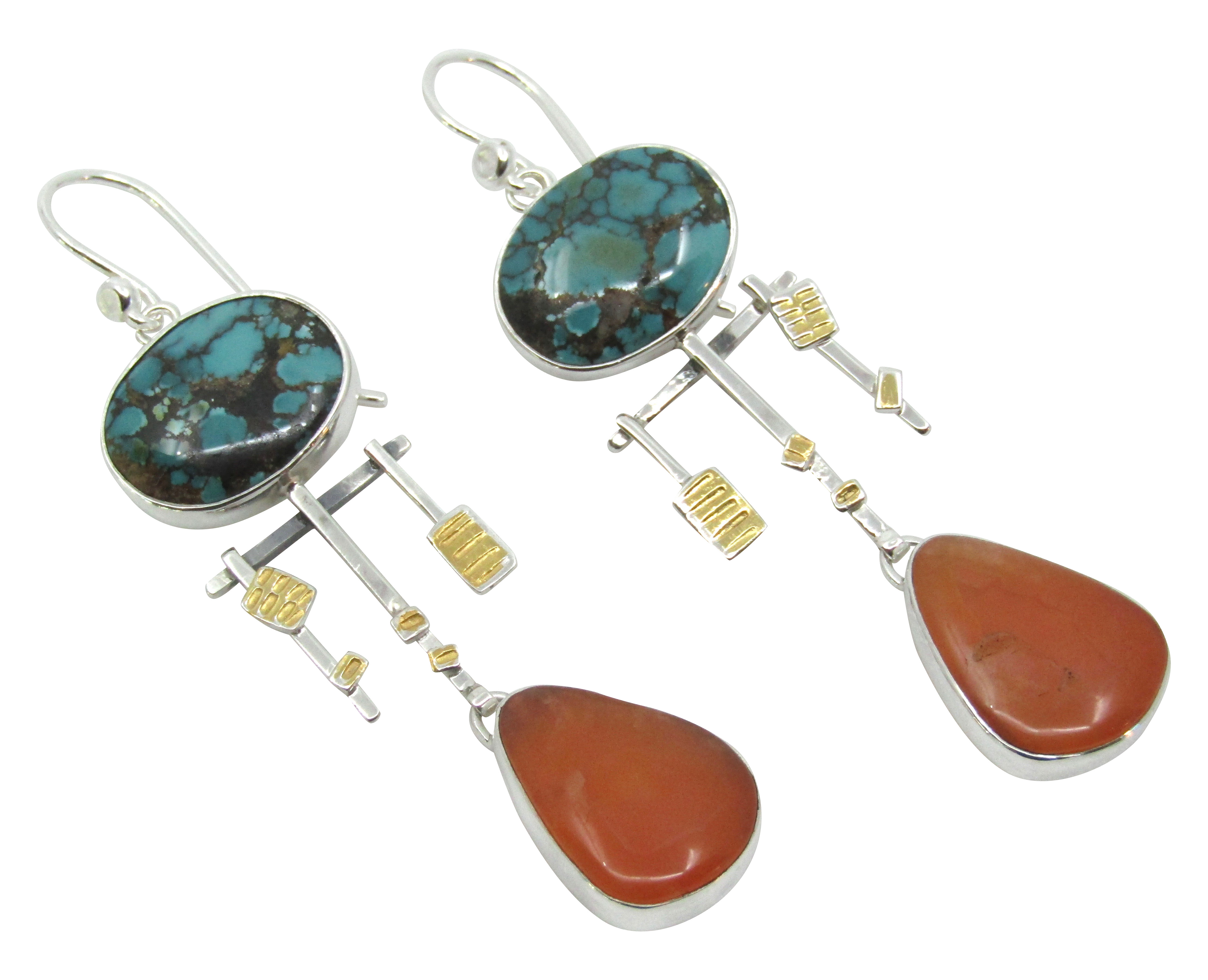 Turquoise & Carnelian Earrings
