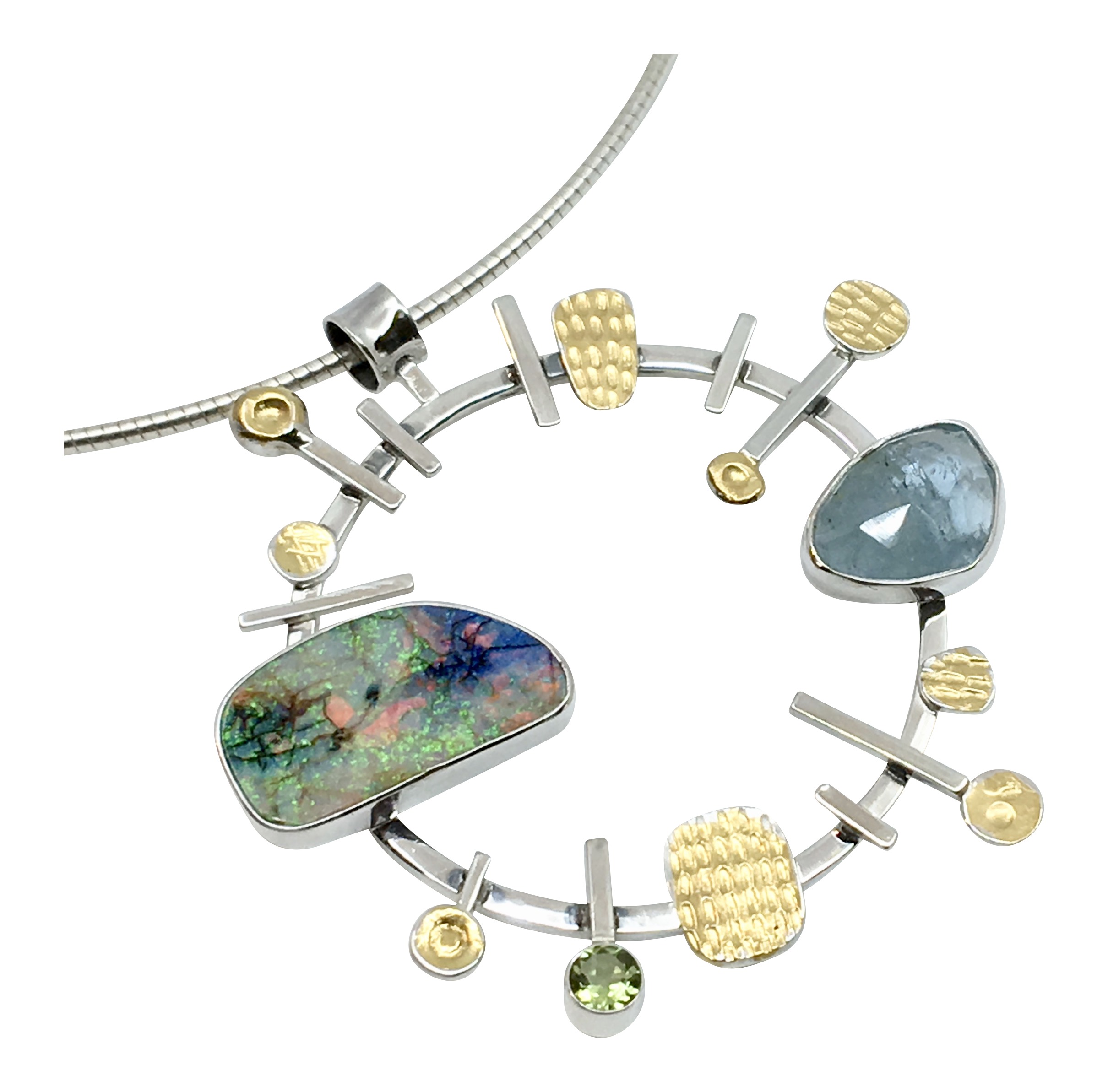 Opal & Aquamarine Pendant