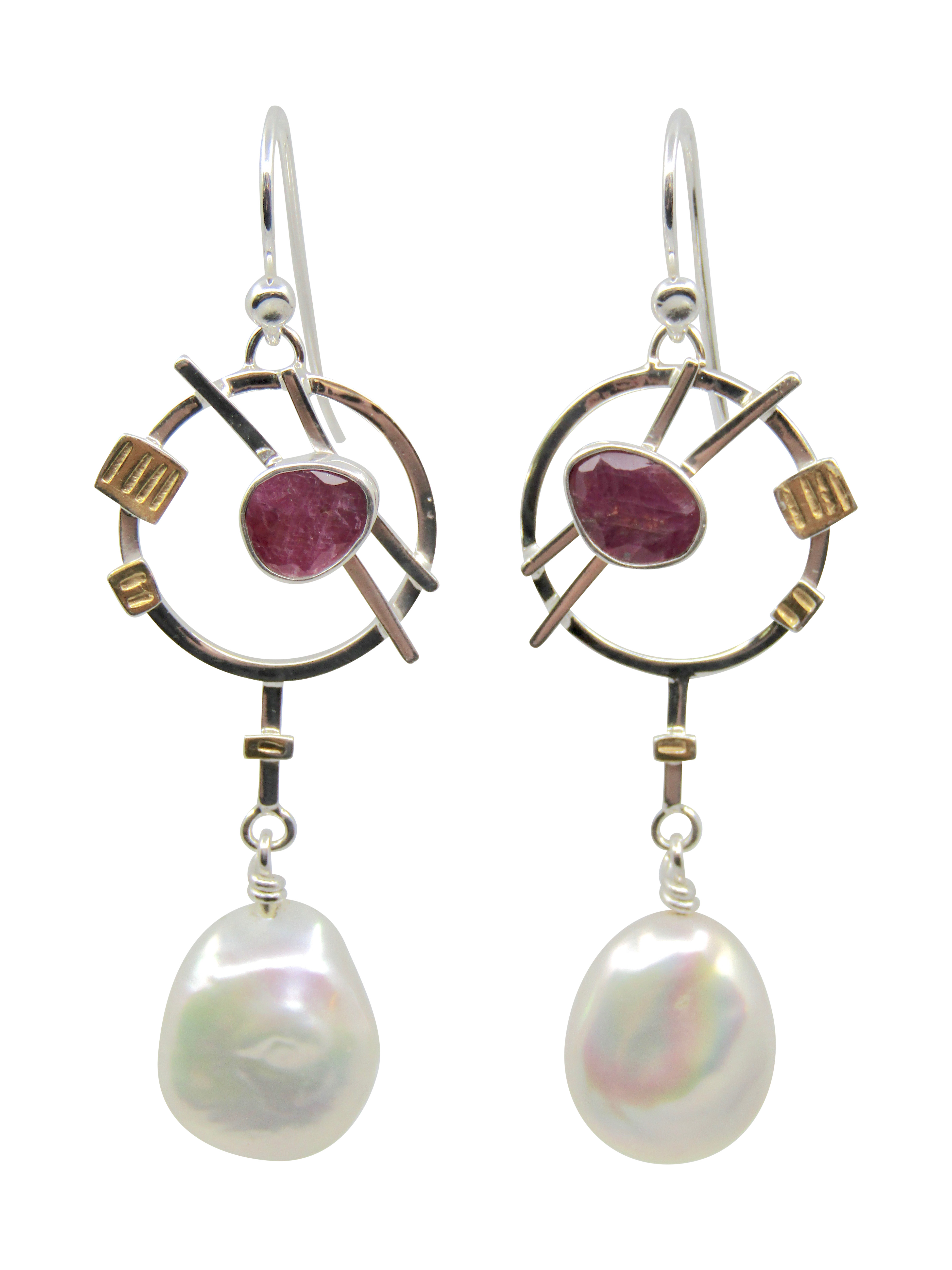 Ruby & Pearl Earrings
