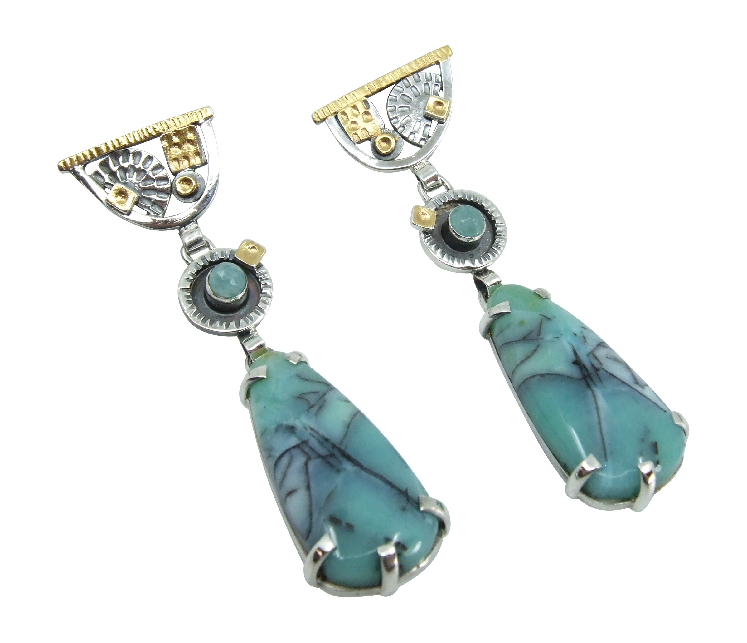 Opalized Petrified Wood Earrings
