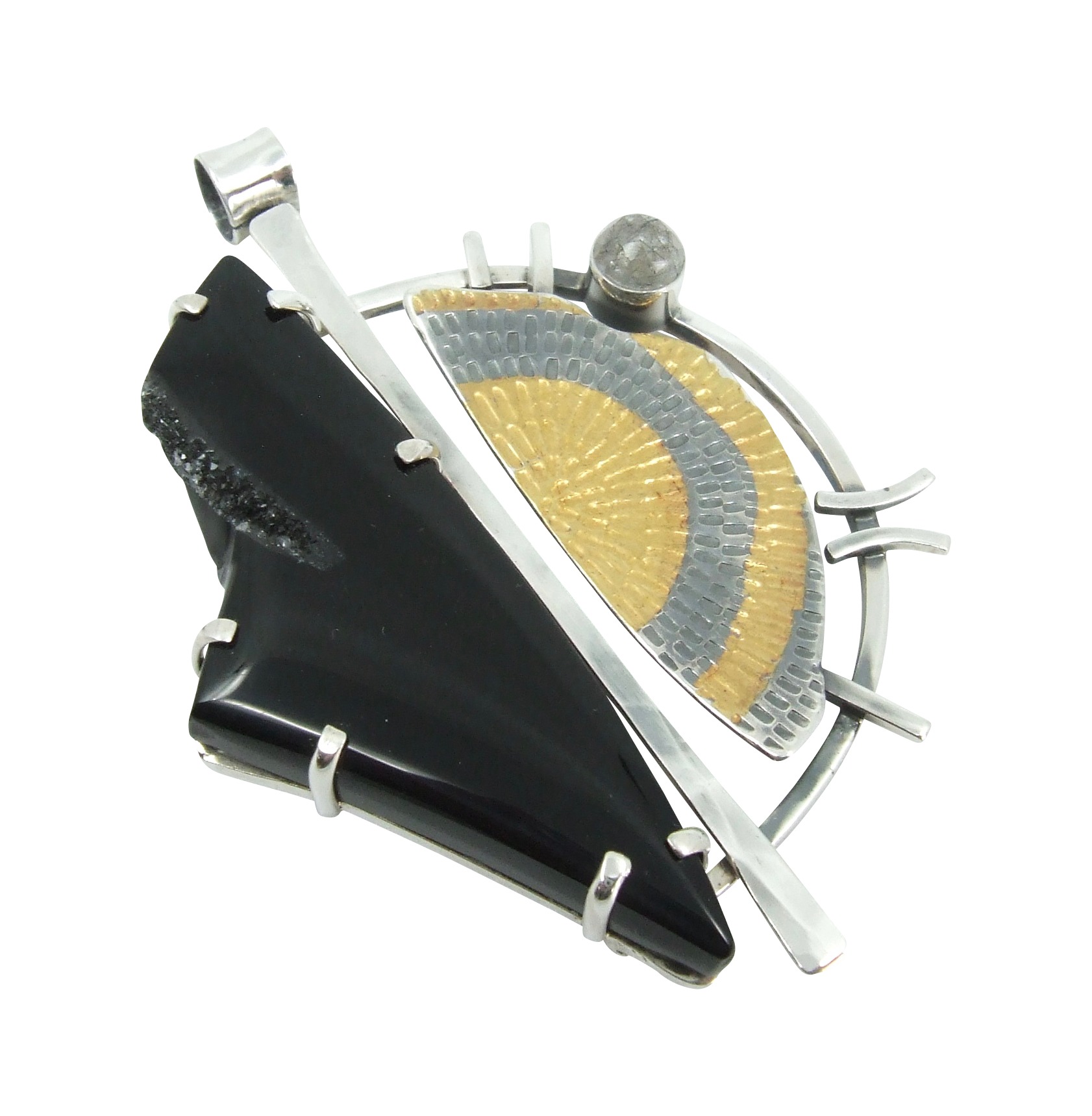 Black Agate Druzy Pendant