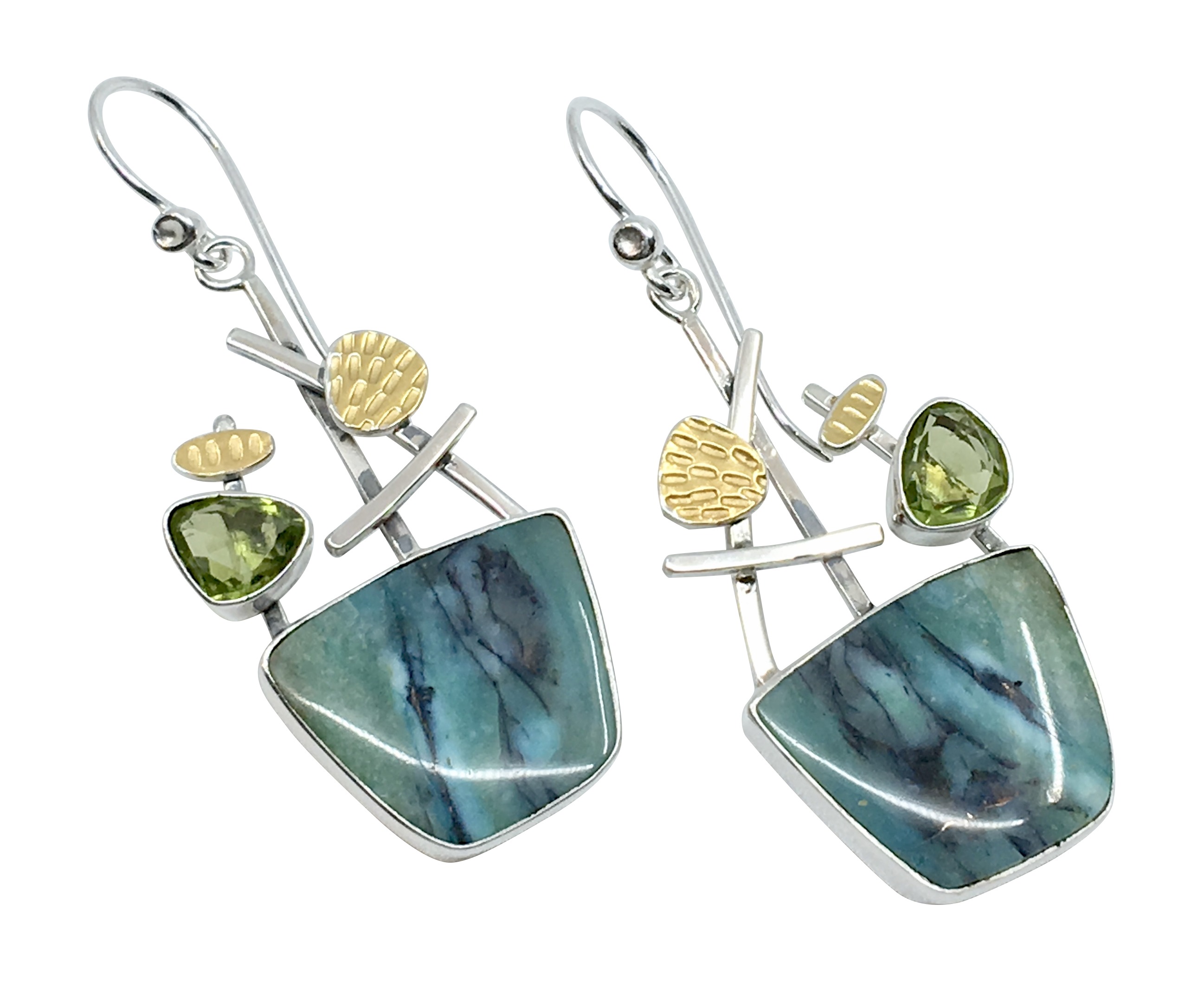 Opalwood / Peridot Earrings