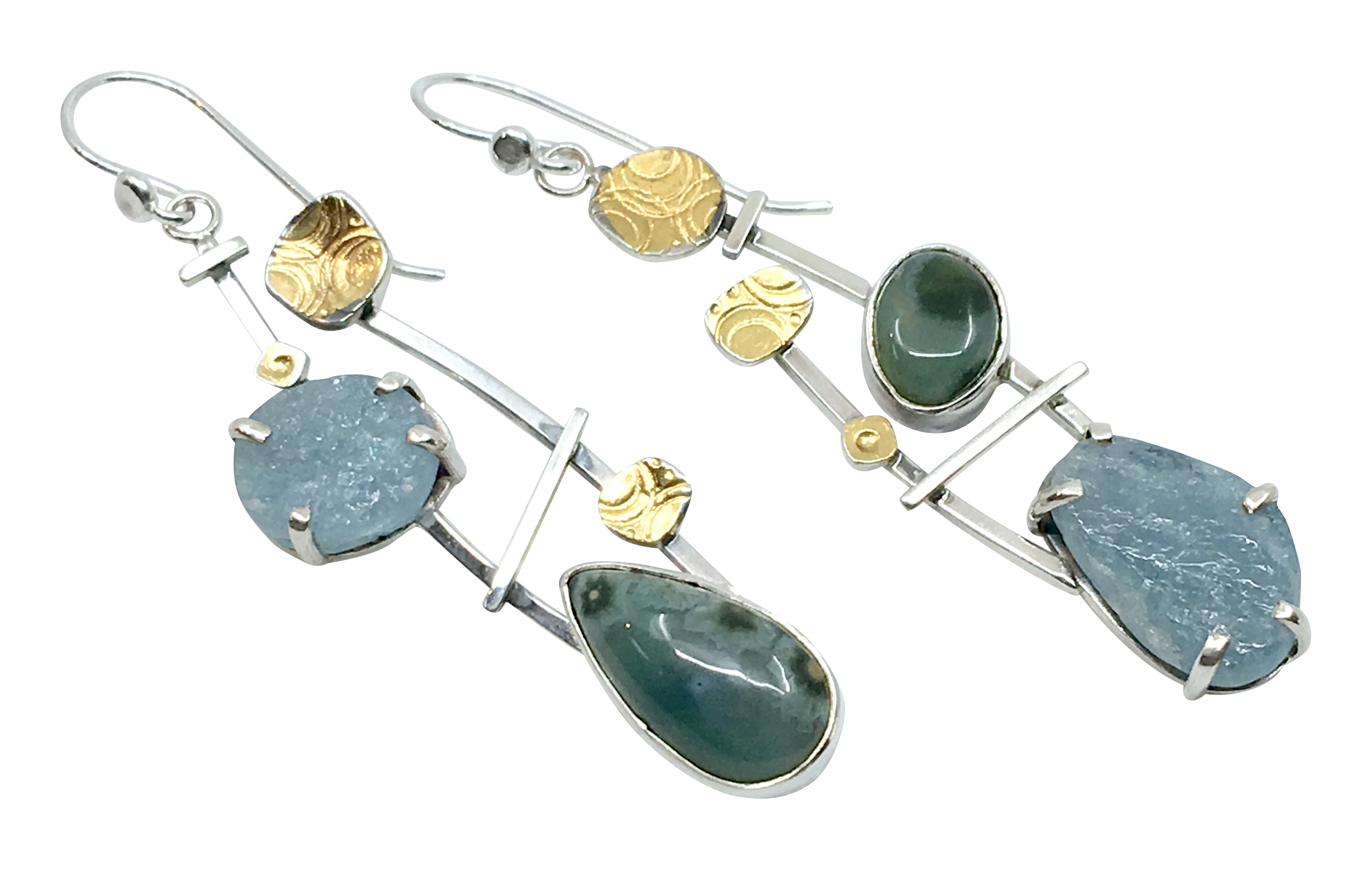 Aquamarine/ Ocean Jasper Earrings
