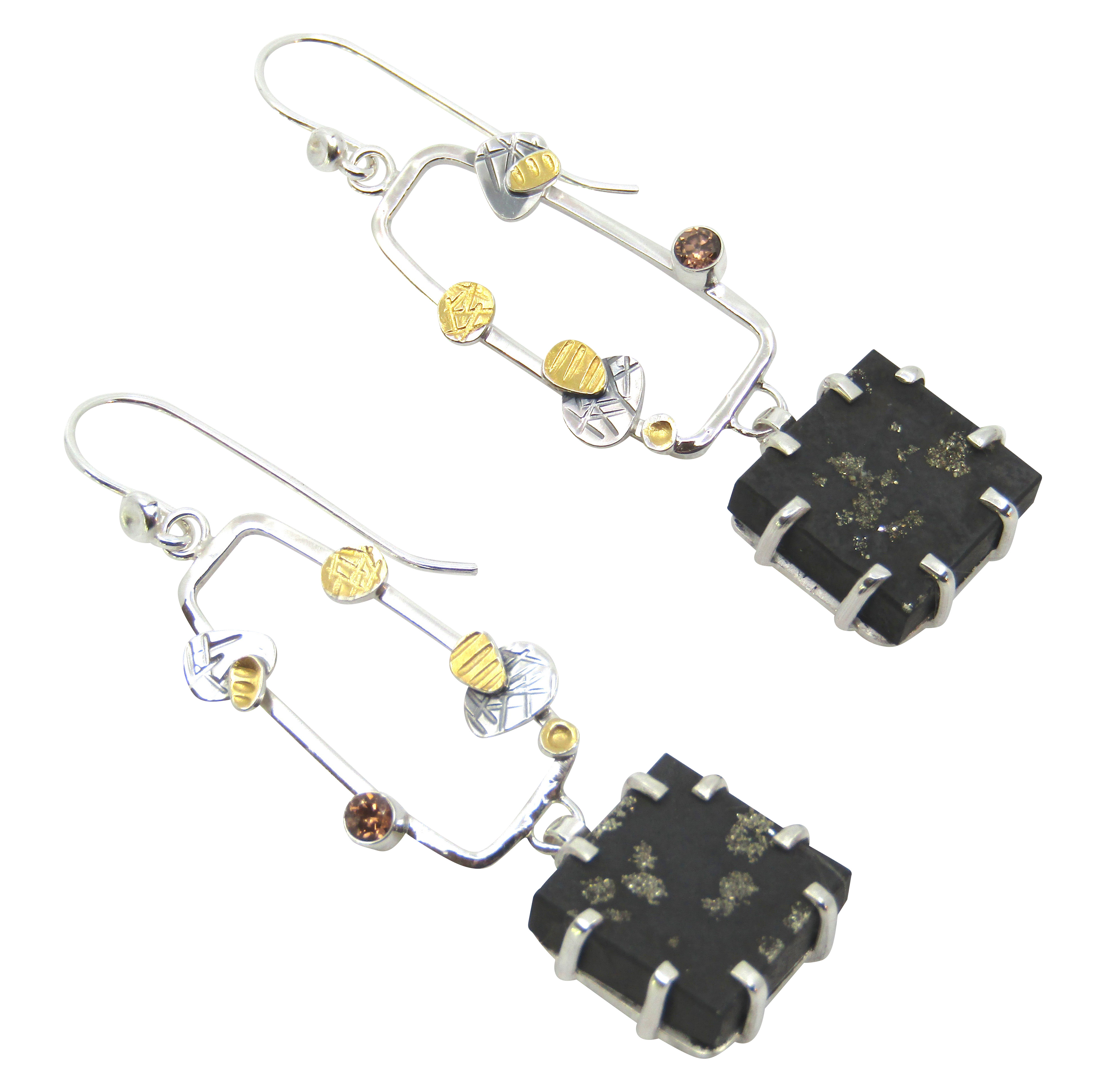 Pyrite & Slate Earrings