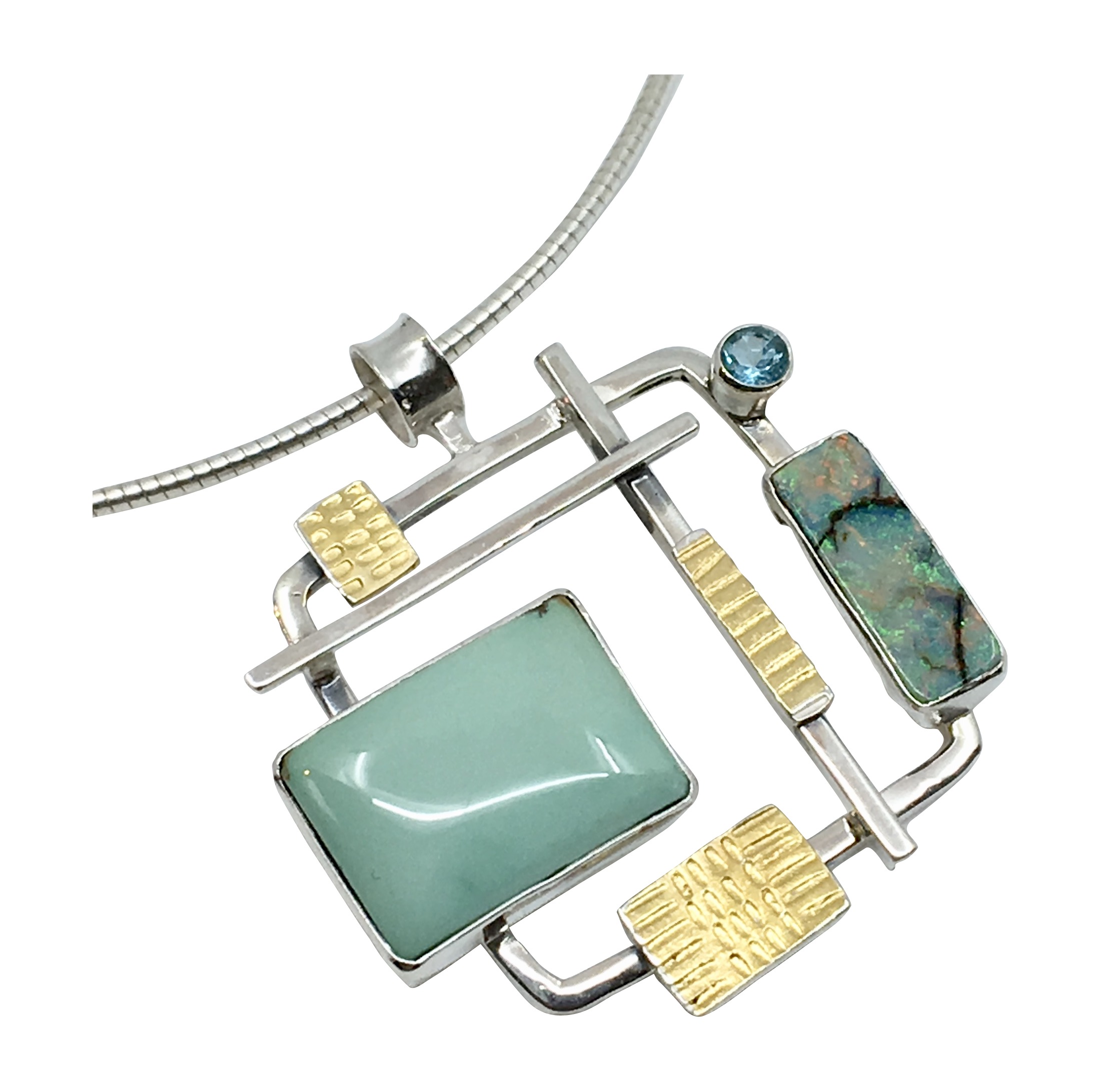 Turquoise & Opal Pendant