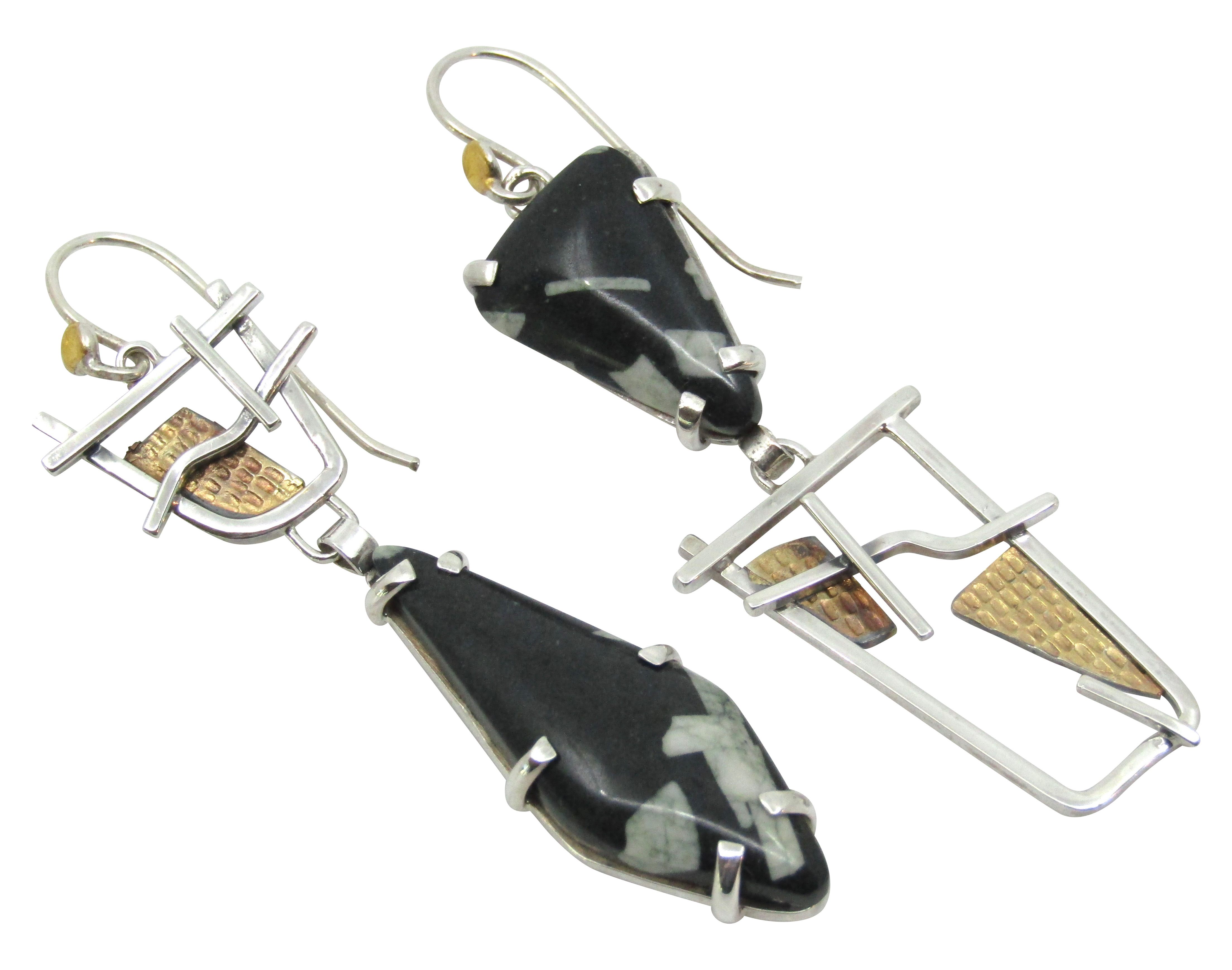 Chinese Writing Stone Earrings
