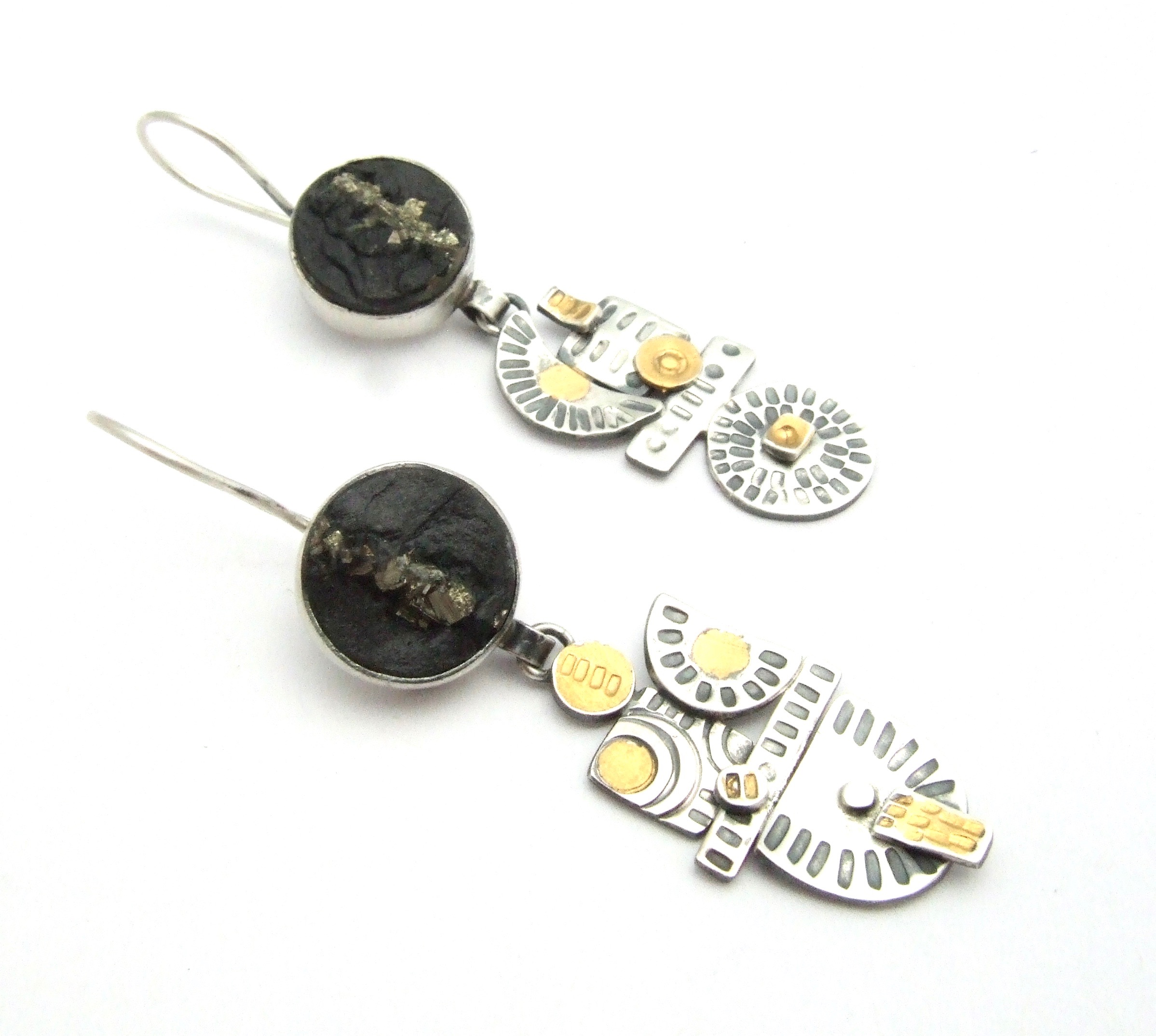 Slate & Pyrite Earrings
