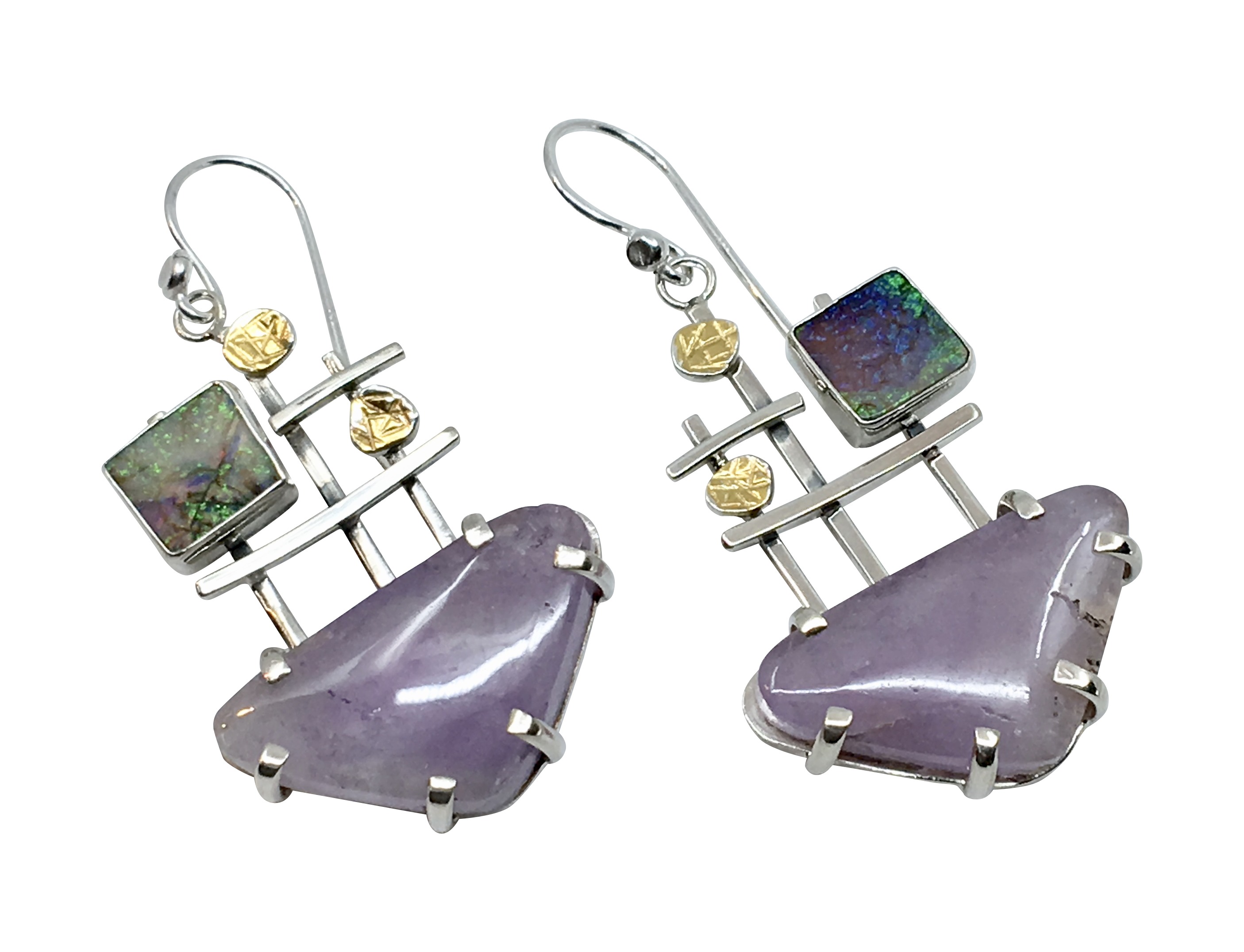 Amethyst & Opal Earrings
