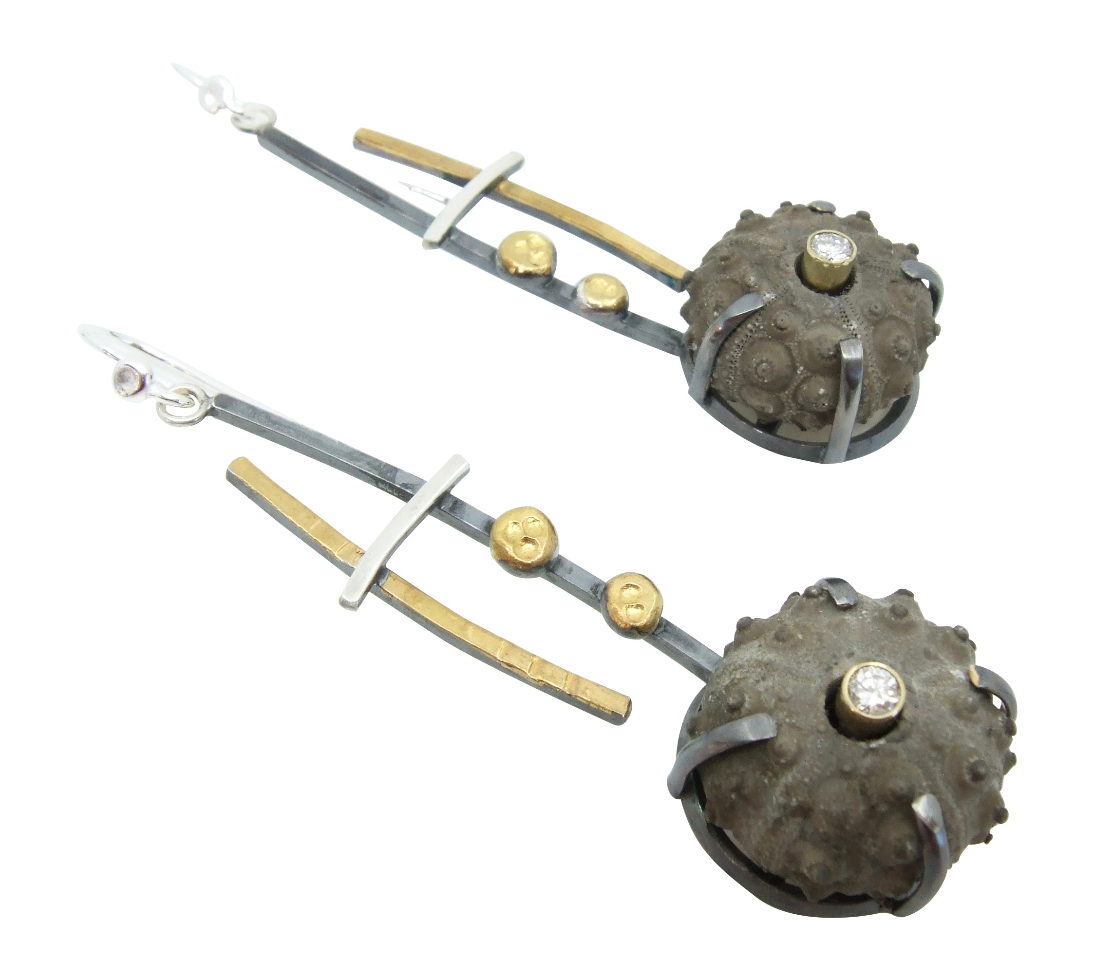Fossilized Sea Urchin Earrings