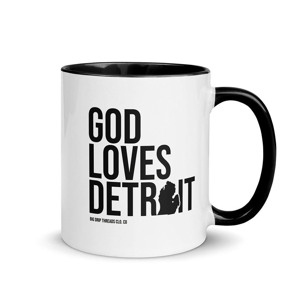 God Loves Detroit Coffee Mug