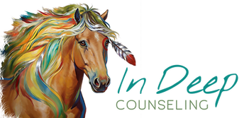In Deep Counseling logo features a horse