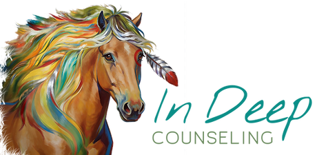 In Deep Counseling logo features a horse