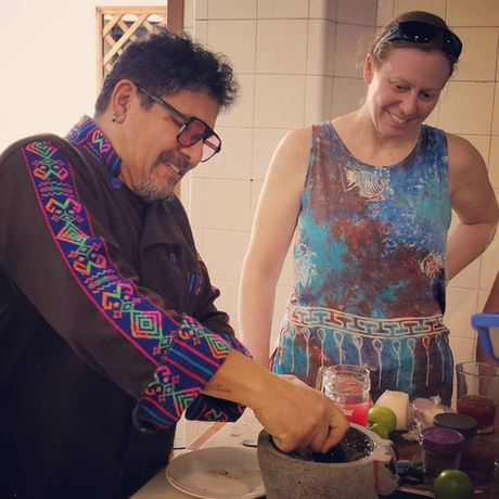 Chef demonstrates how to make guacamole