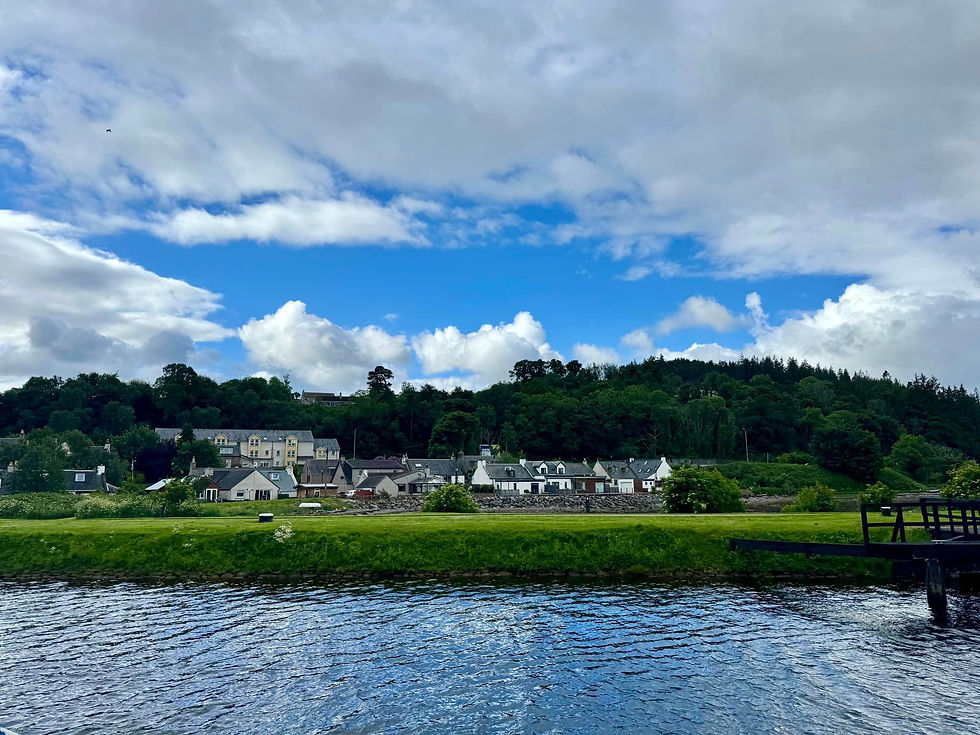 Picturesque village on the Caledonian Canal in Scotland