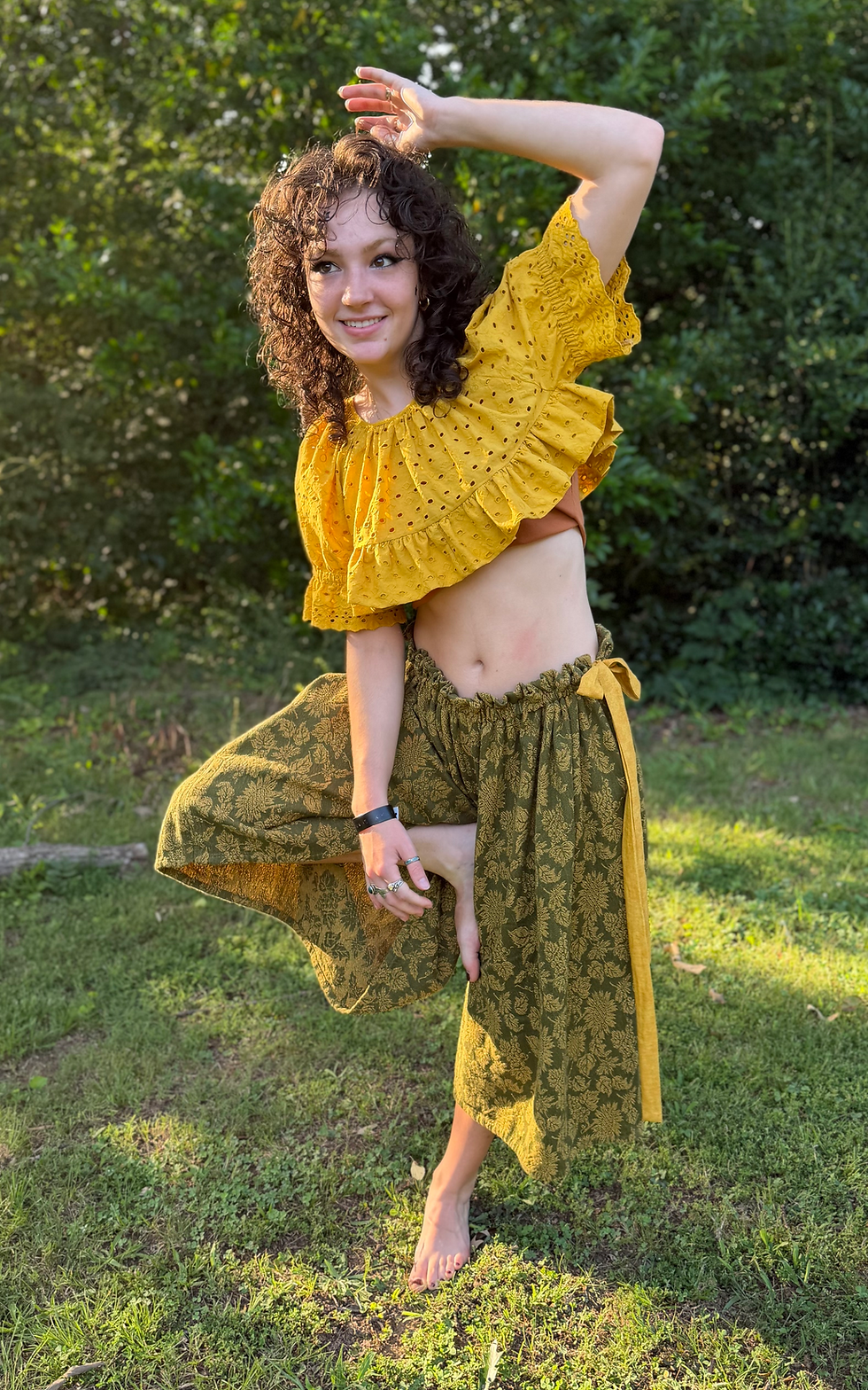 Thumbnail: Upcycled Green Flowy Pants