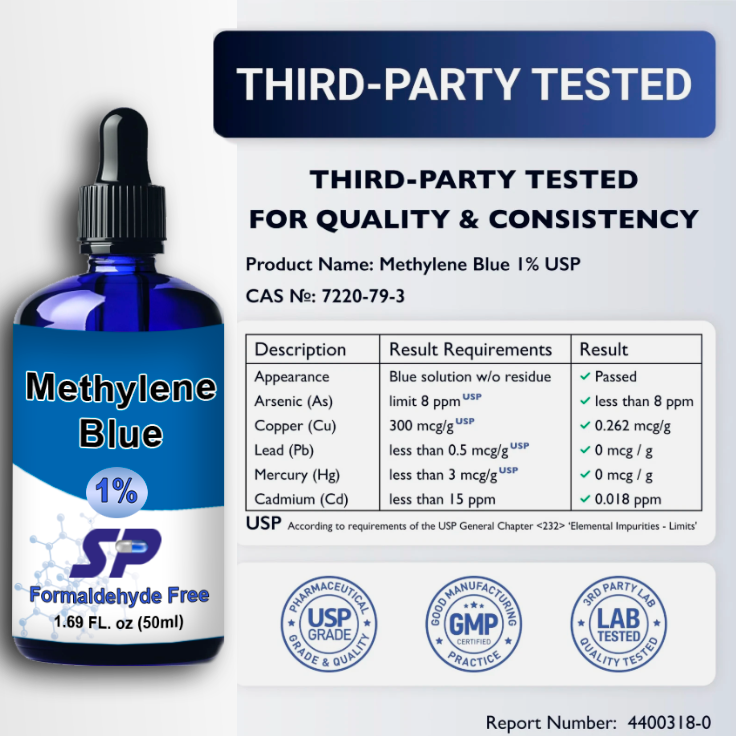 Miniatura: Methylene Blue 1% (Azul Metileno 1%) 10mg/ml (50ml)