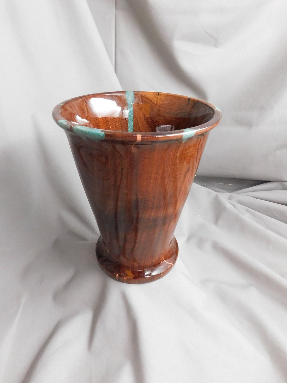 Thumbnail: Large Walnut Vase with Apatite Inlay