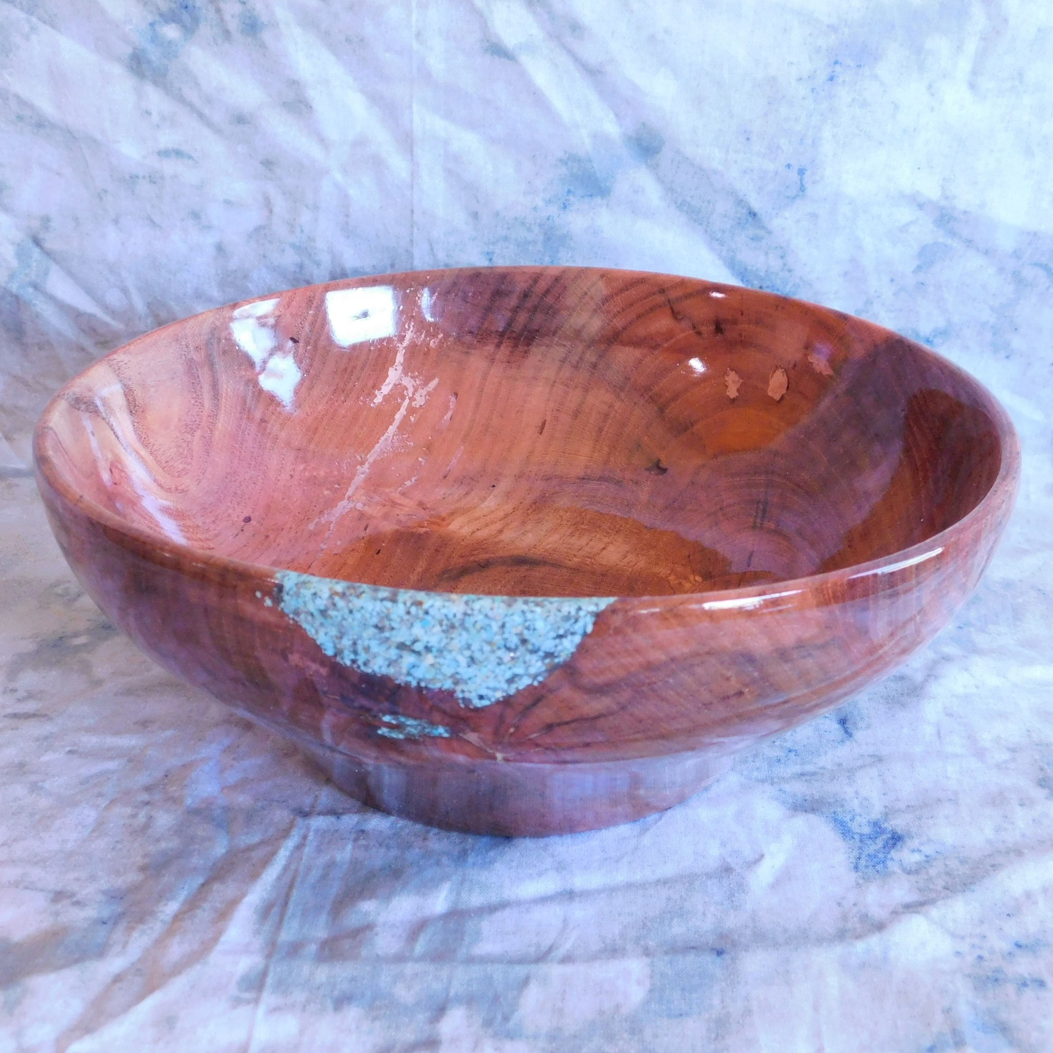 Red Elm with Turquoise Inlay