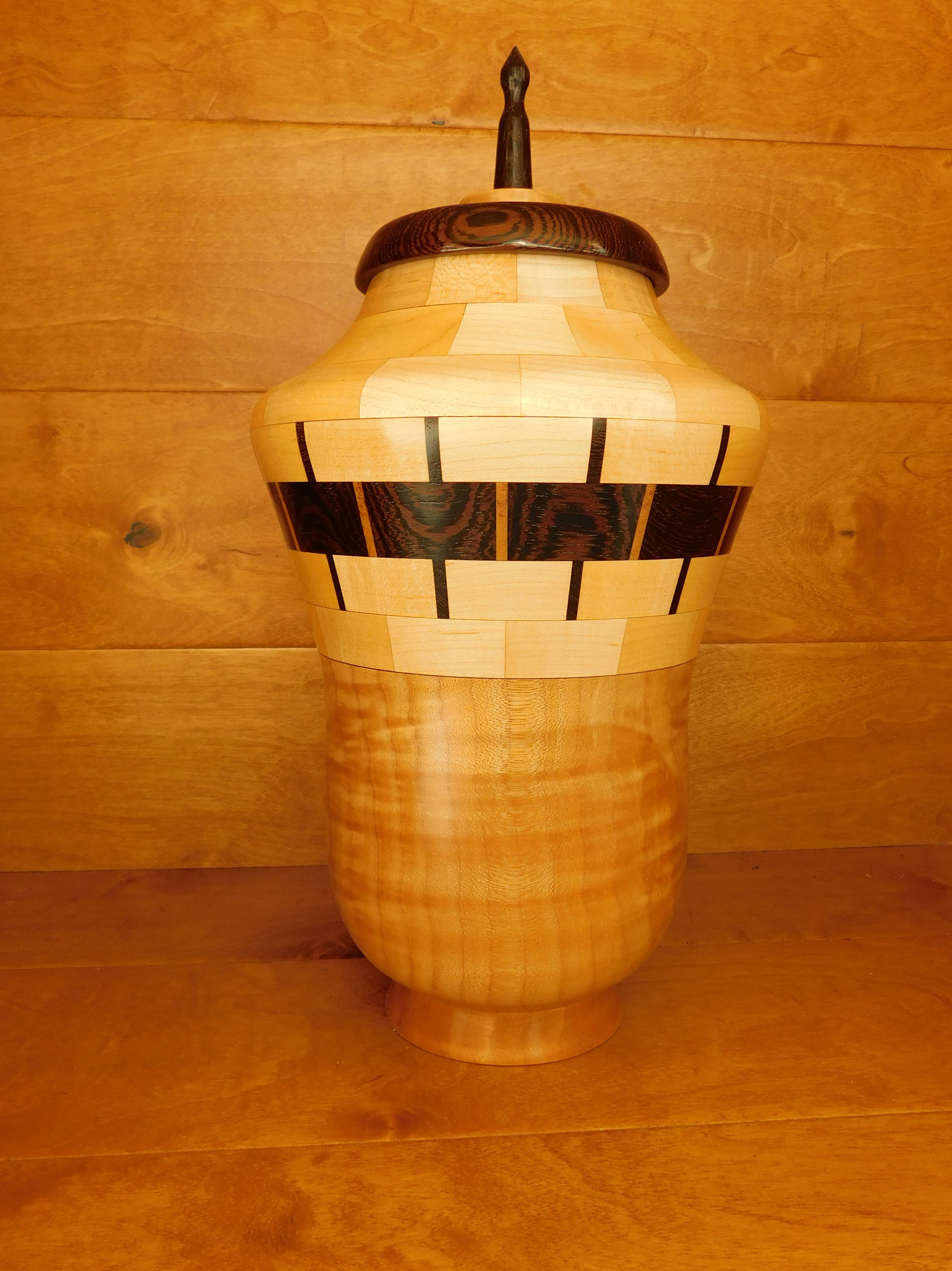 Curly Maple and Wenge Urn