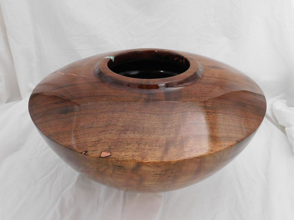 Thumbnail: Large Walnut Vessel with Copper Inlays