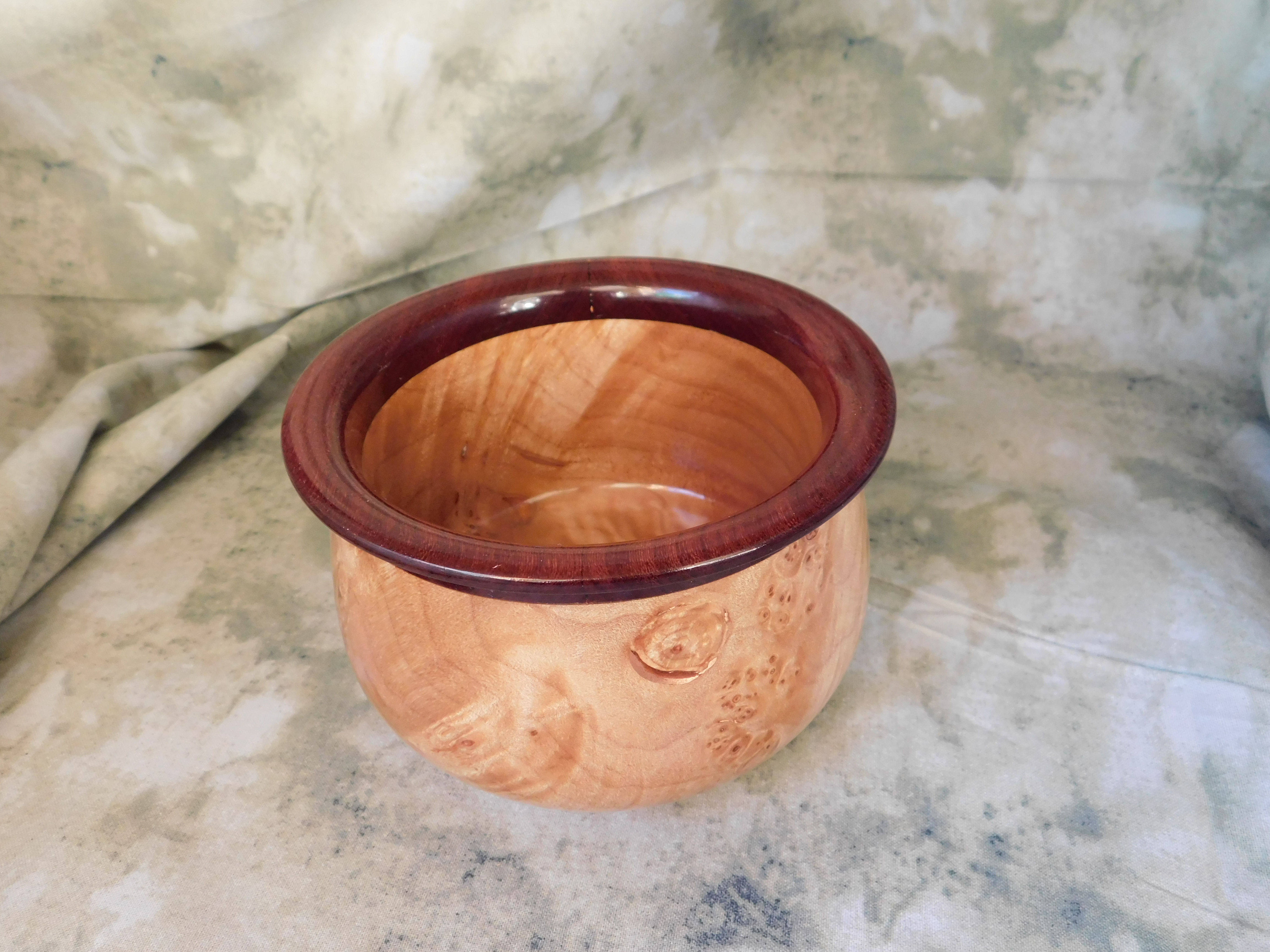 Maple Burl with Purple Heart Lip