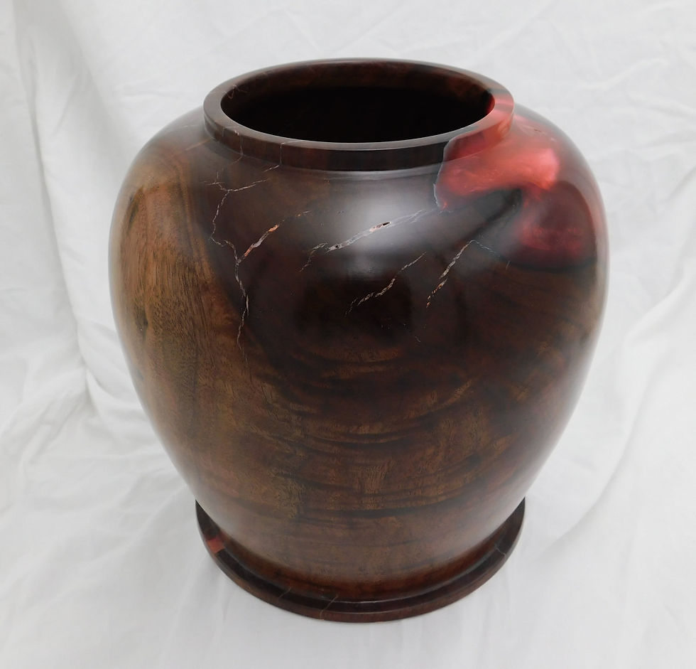 Thumbnail: Walnut Vase with Red Resin and Copper