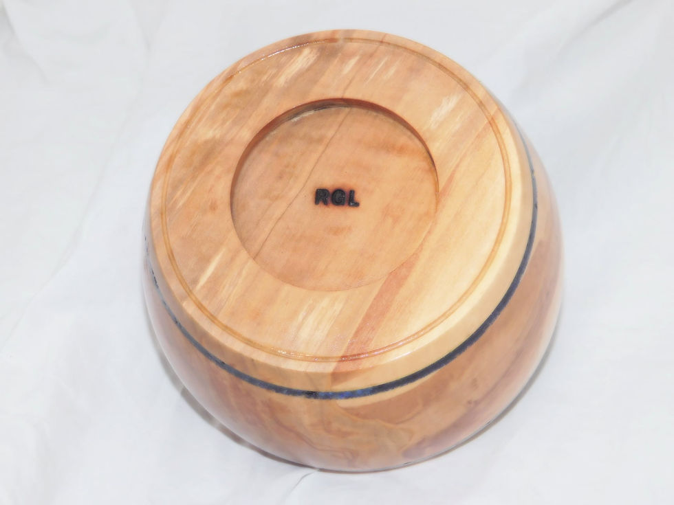Thumbnail: Olivewood Bowl with Natural Lapis Inlay