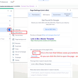 How to Find or Modify a Page URL Slug on Wix