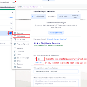 How to Find or Modify a Page URL Slug on Wix
