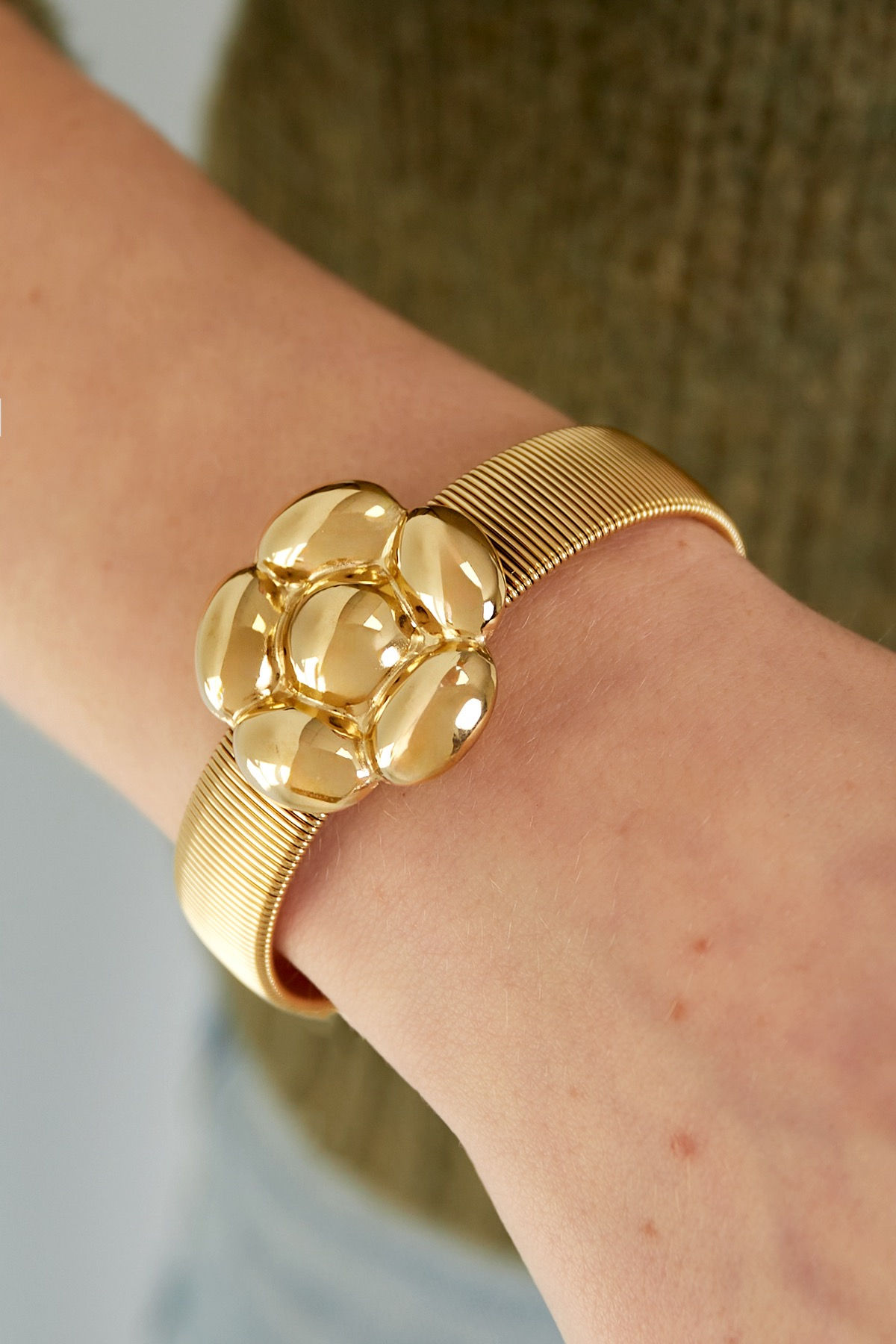 Armband bloem goud