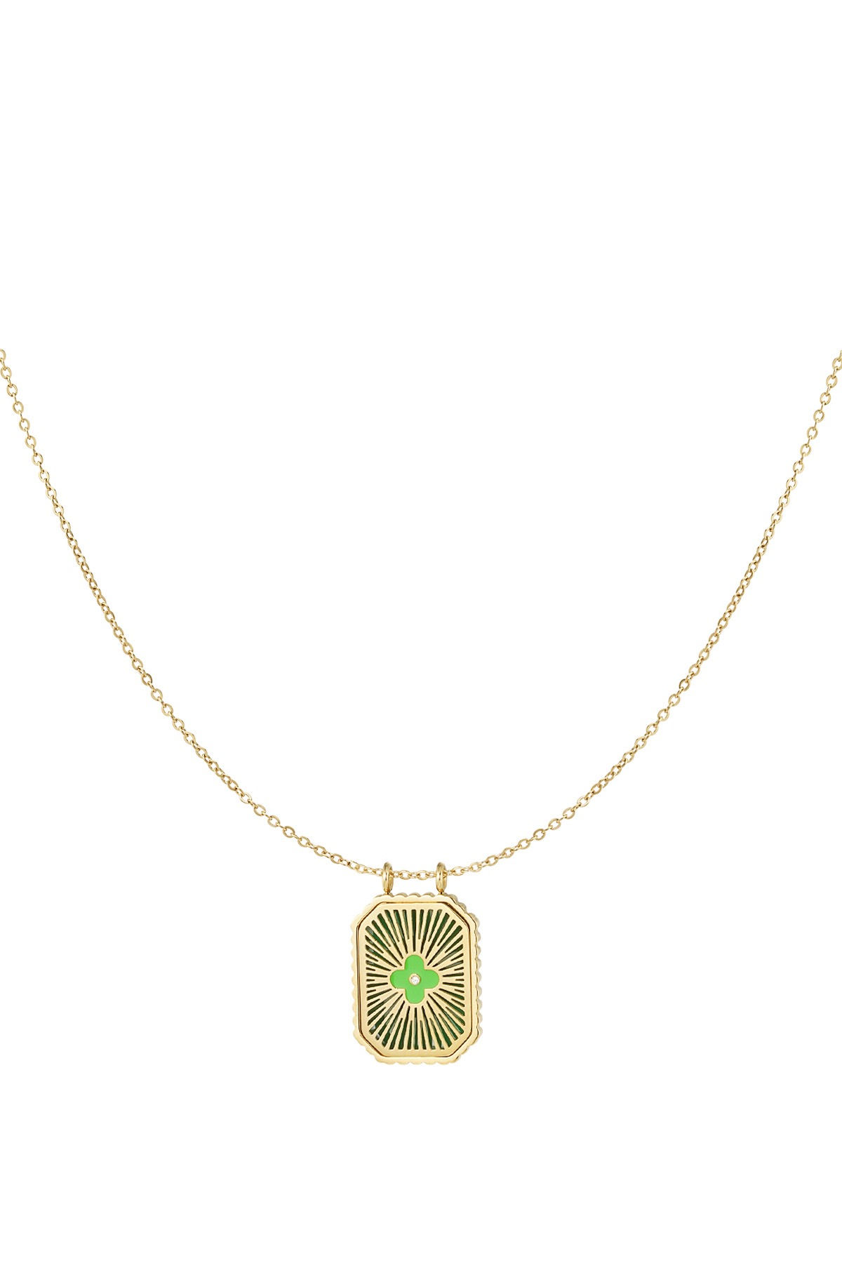 Ketting groene bedel goud