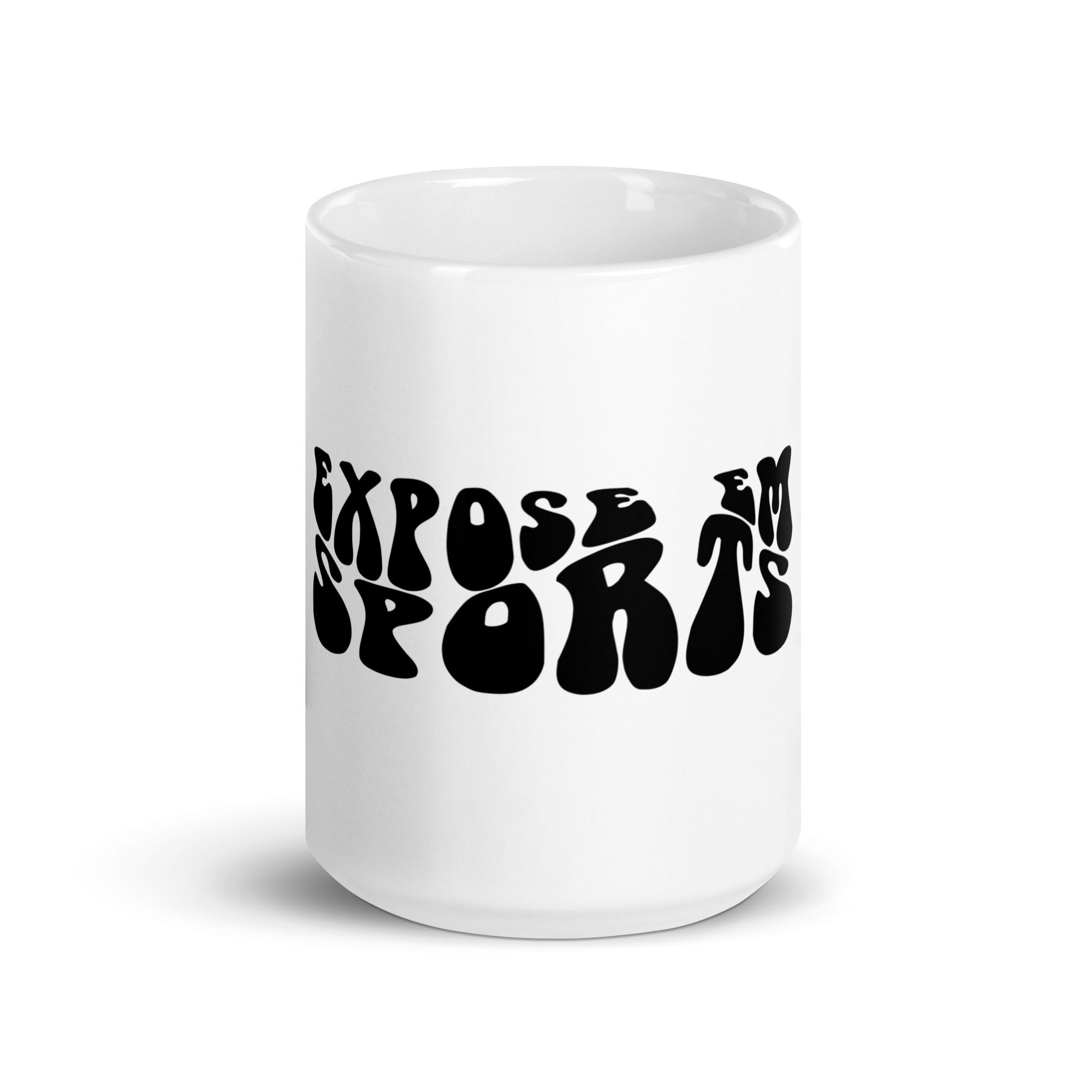 White Expose Em Sports glossy mug