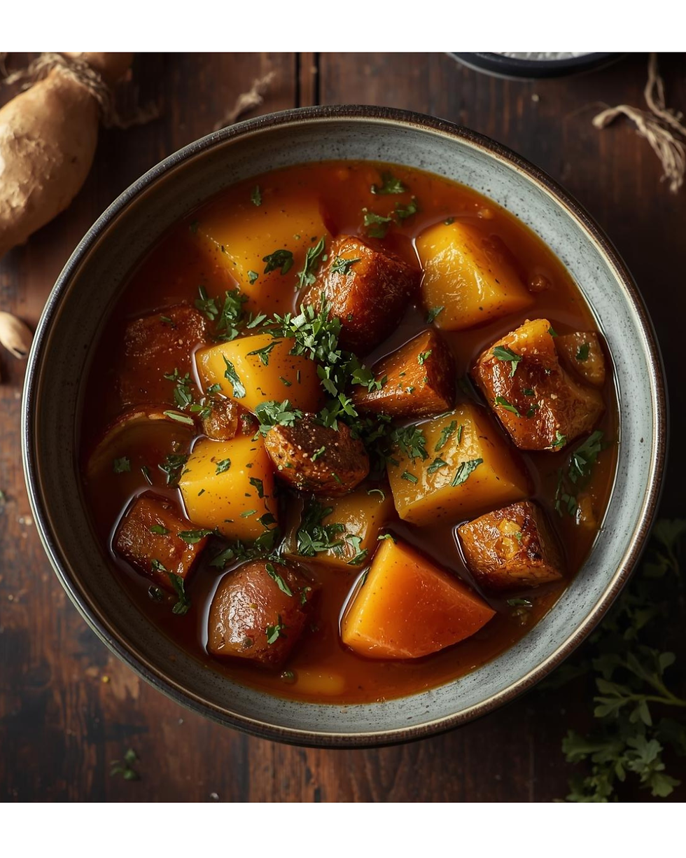 Hearty Golden Harvest Stew with Fresh Apple-Herb Gremolata Recipe
