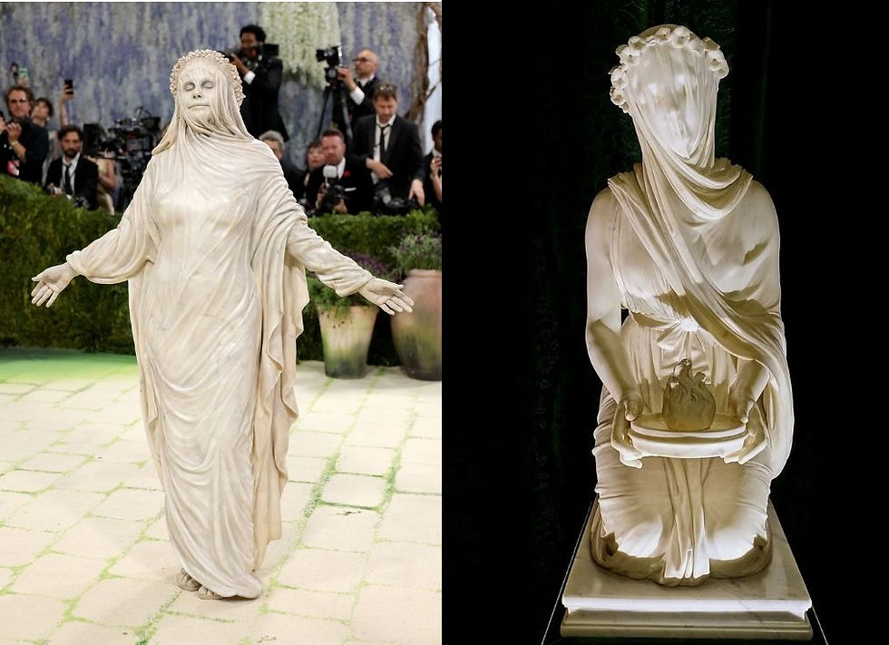 Heidi Klum, “Veiled Vestal” heykeli Raffaelle Monti - Mike Coppola/Getty Images