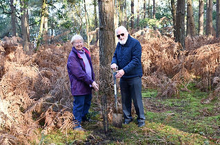 SCC Councillor David Harmer with Churt Parish Councillor Myra Johnson