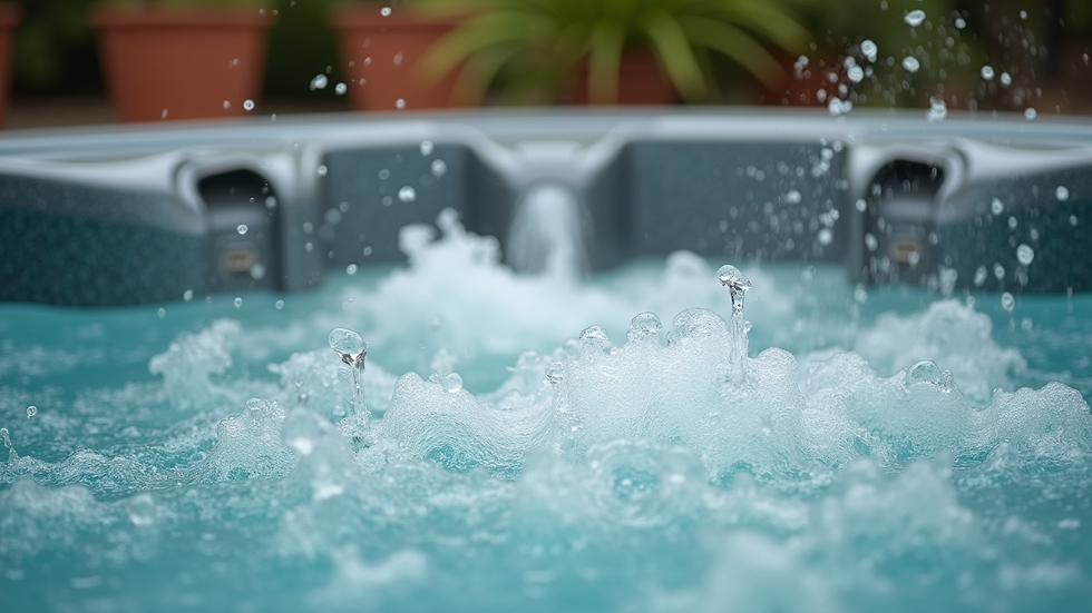 Close-up view of jacuzzi water jets in action with bubbles
