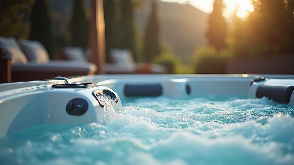 Close-up view of advanced jacuzzi jets and controls