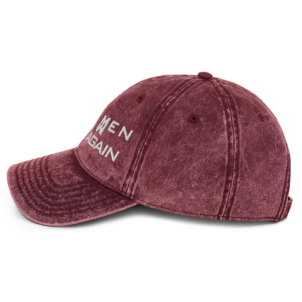 Thumbnail: Make Men Great Again Vintage Twill Cap_right side | maroon