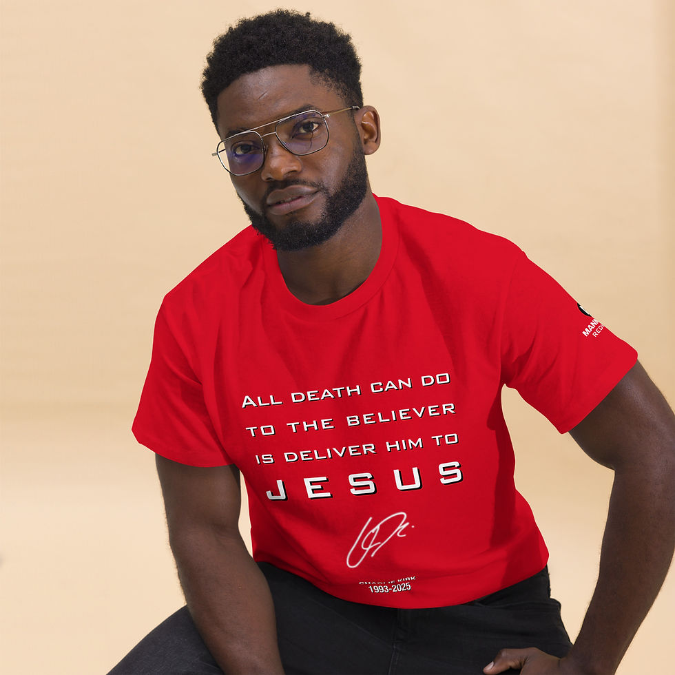 Thumbnail: 'All Death Can Do' Charlie Kirk Quote Unisex Classic Tee_front | red