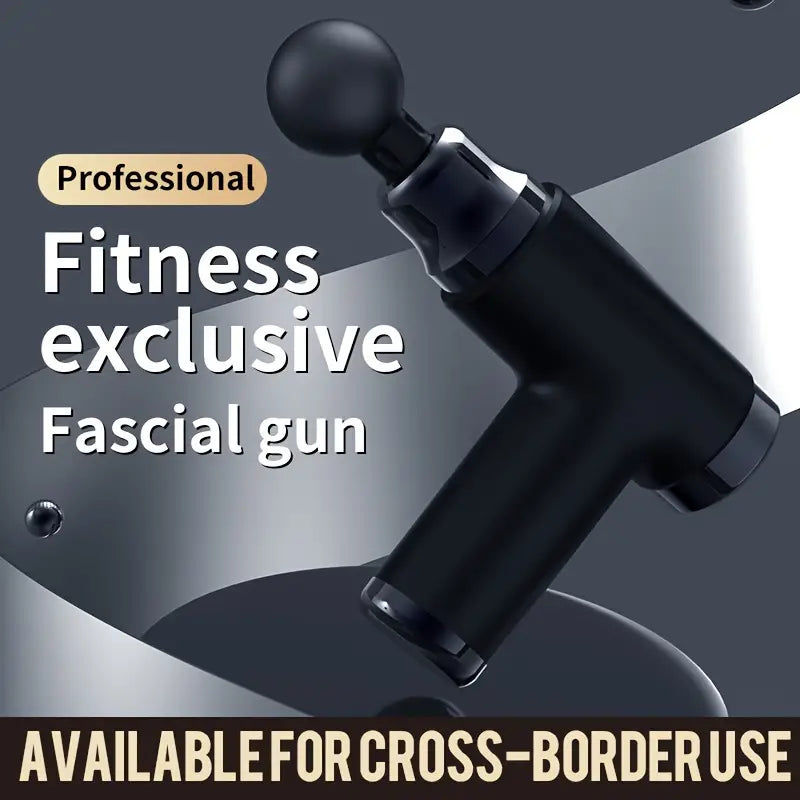 Mini pistolet de massage noir avec texte exclusif fitness