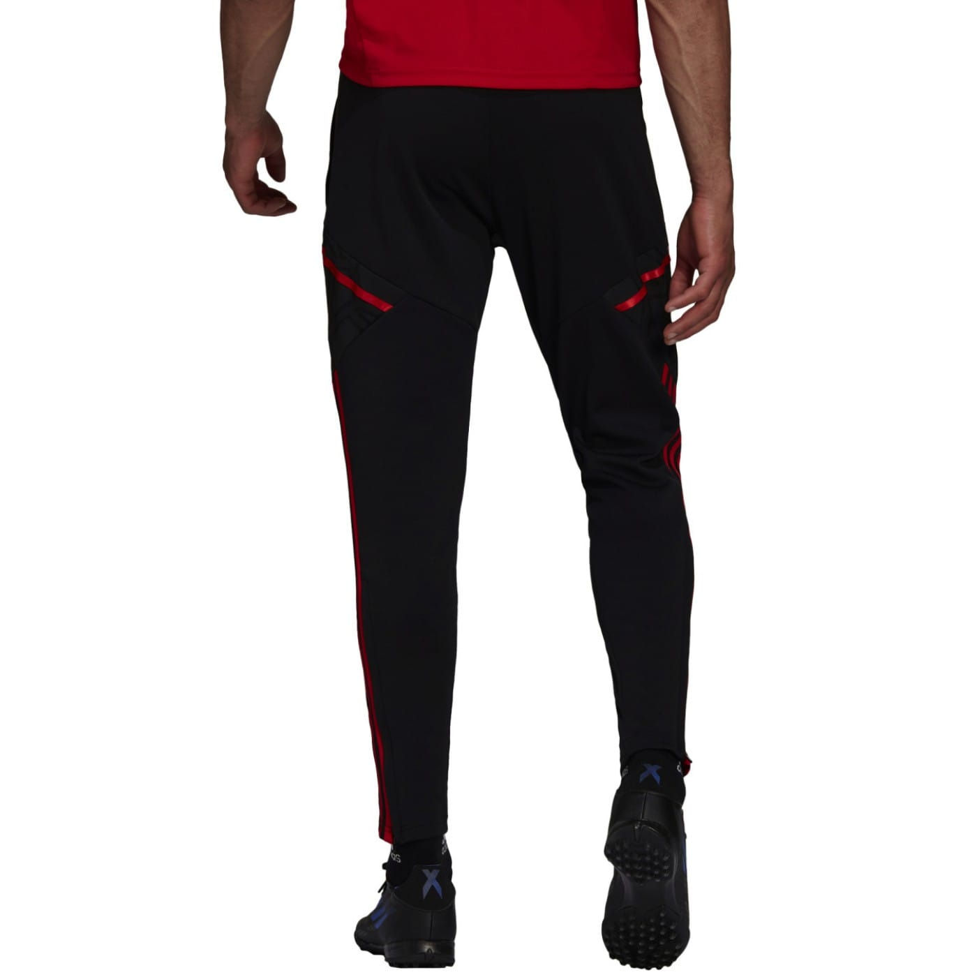 Pantalon de survêtement noir CR Flamengo Adidas, vue arrière.