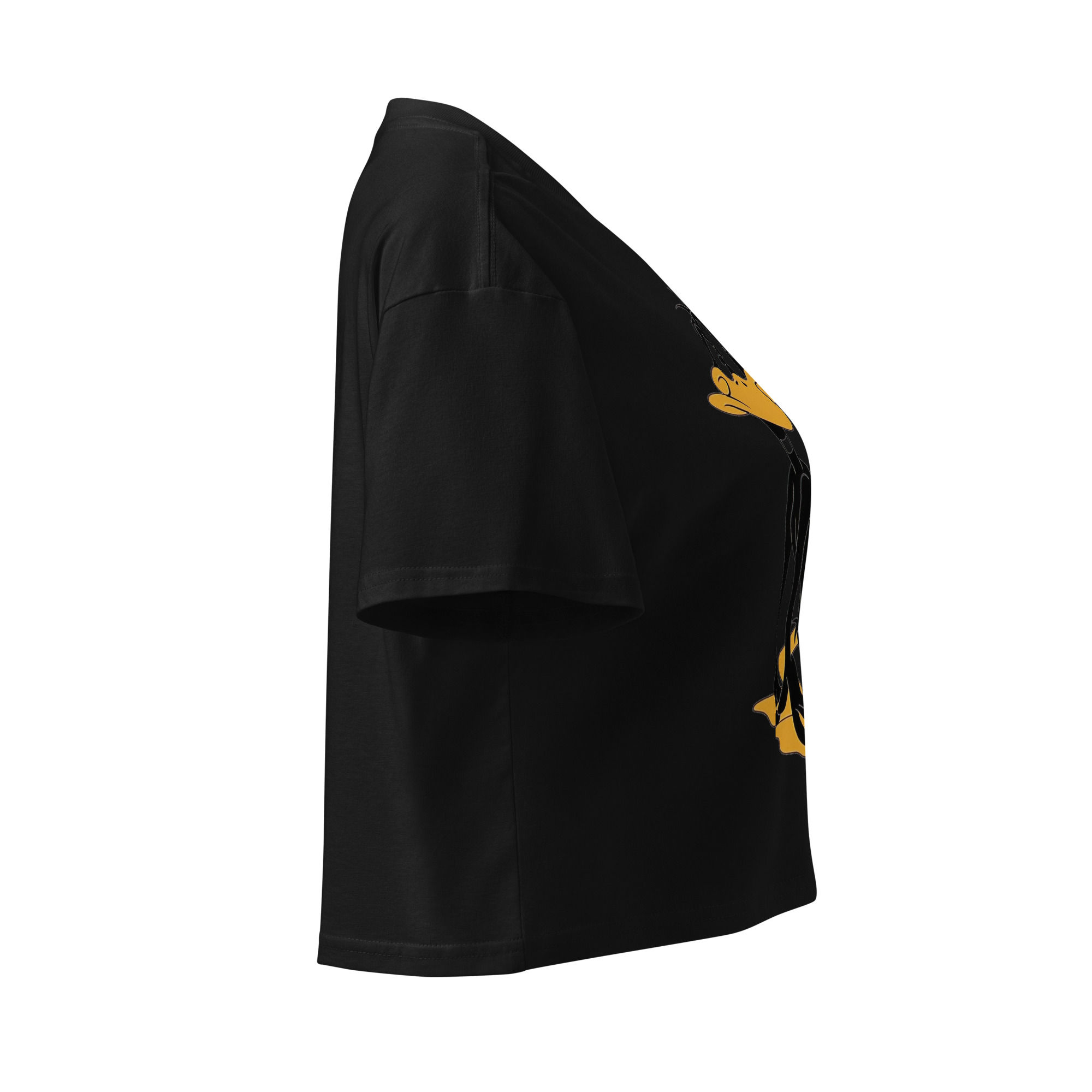 Crop top pour femme noir, vue de côté