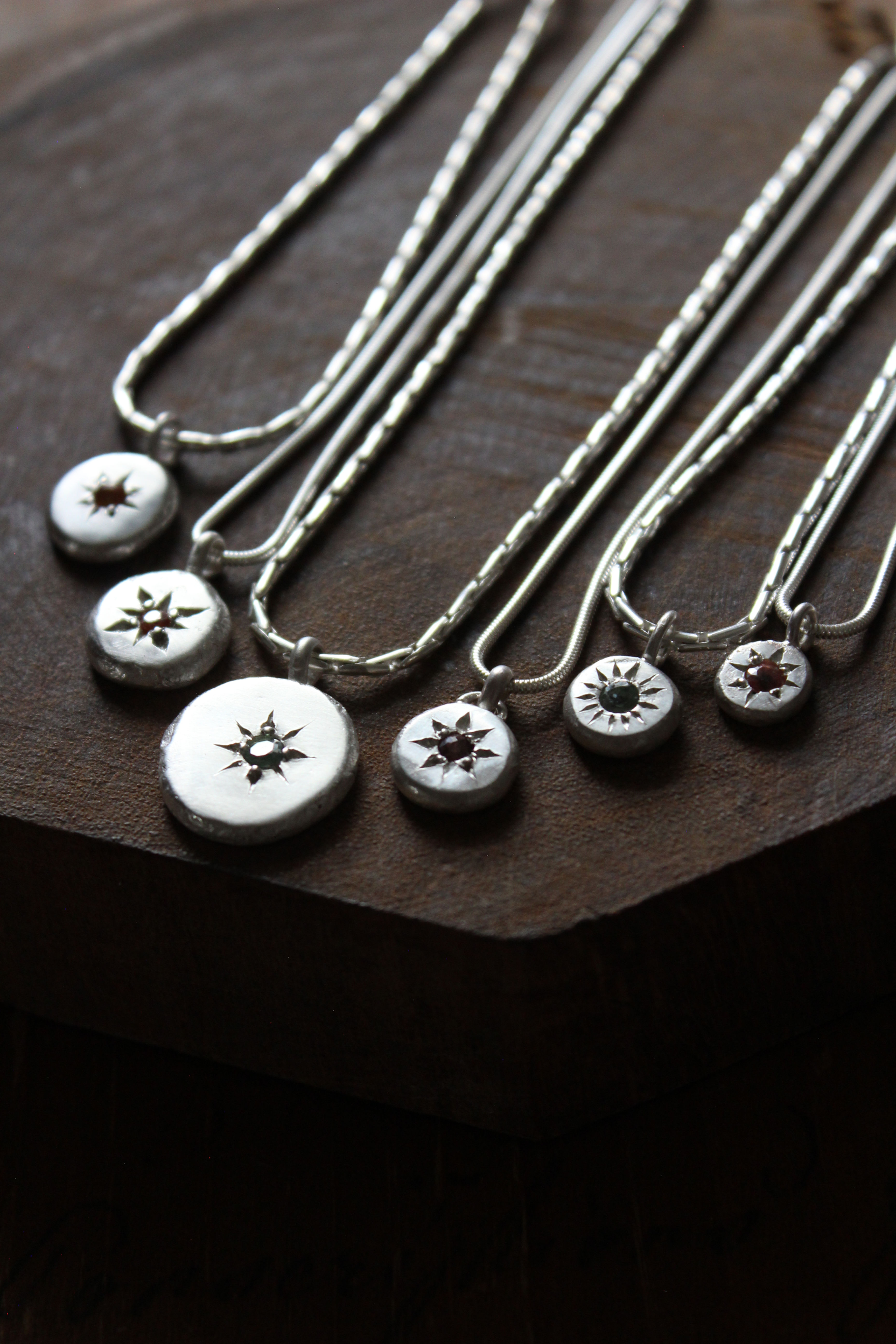 Sapphire Pebble Pendants