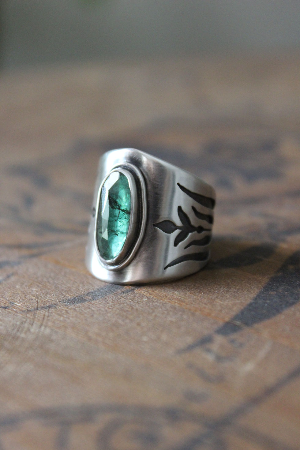 Thumbnail: O'Keeffe Ring with Tourmaline, Size 8.75